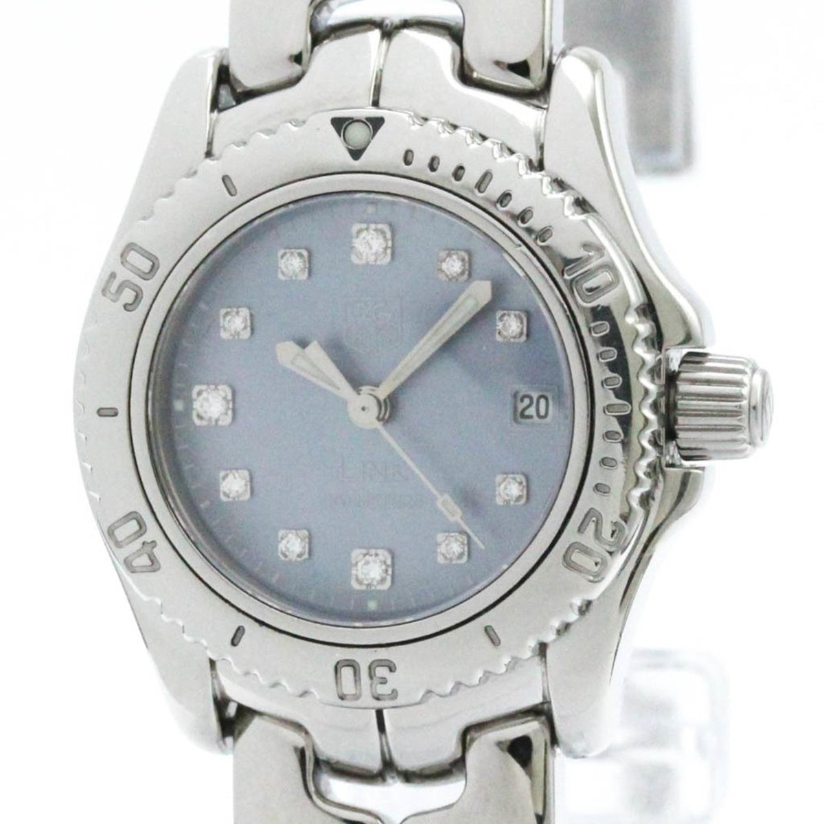 Pre-Owned Polished TAG HEUER Link Diamond MOP Dial Steel Quartz Watch WT141C BF578765
