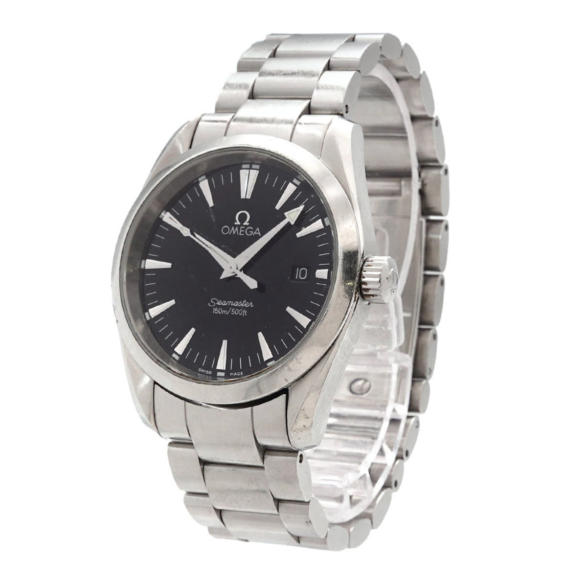 Pre-Owned OMEGA Seamaster Aqua Terra 2518 50 Men's Watch Date Black Quartz