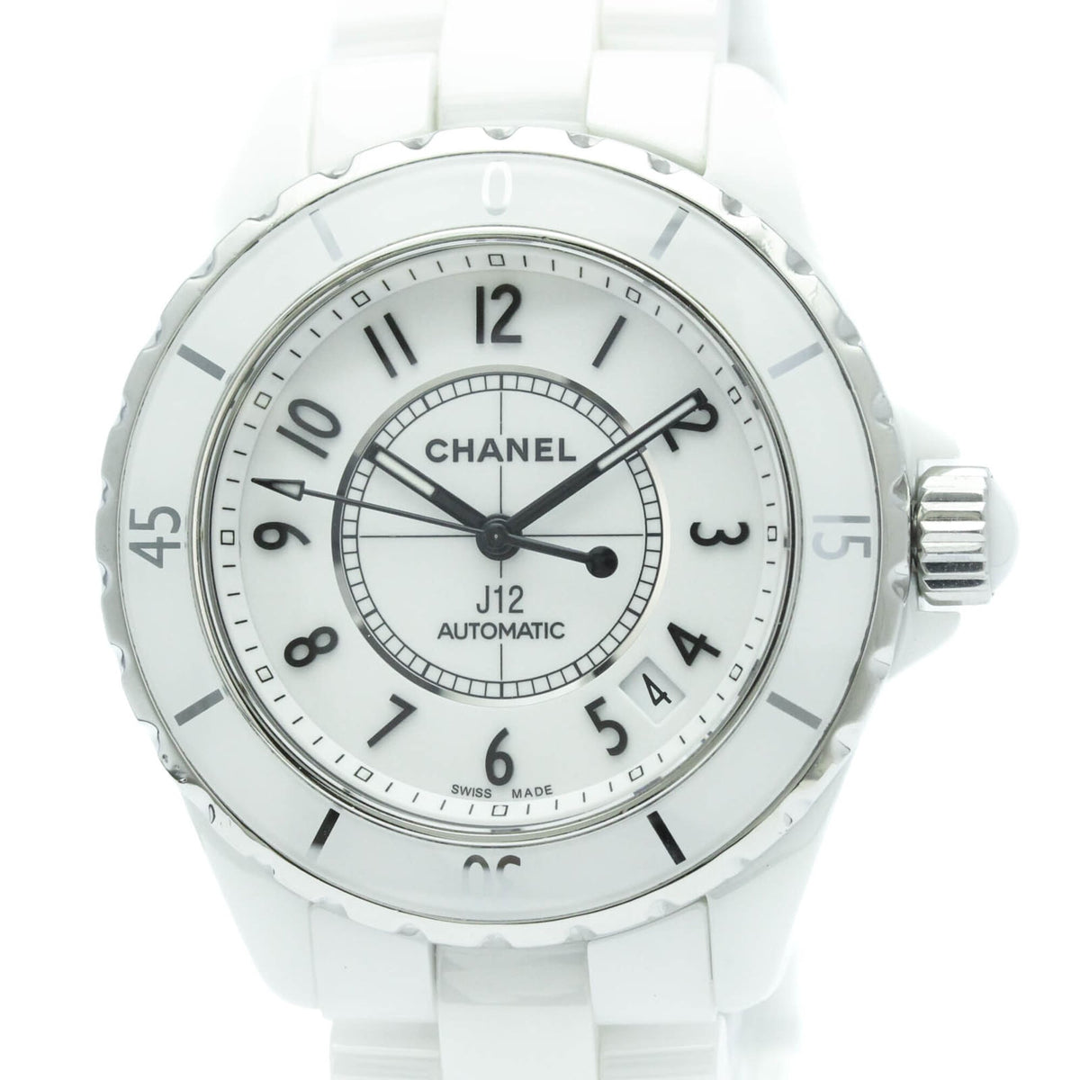 Pre-Owned CHANEL J12 Ceramic Automatic Mens Watch H0970 Polished