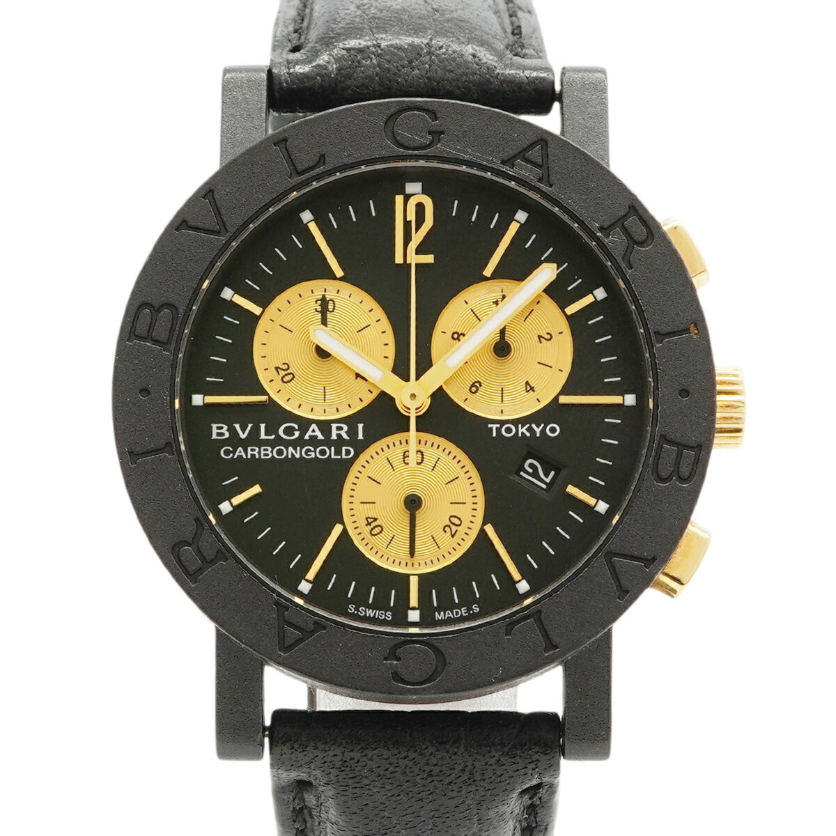 Pre-Owned Bvlgari TYO Limited Edition (999 pieces) BB38CLCH Black Dial Men's Watch