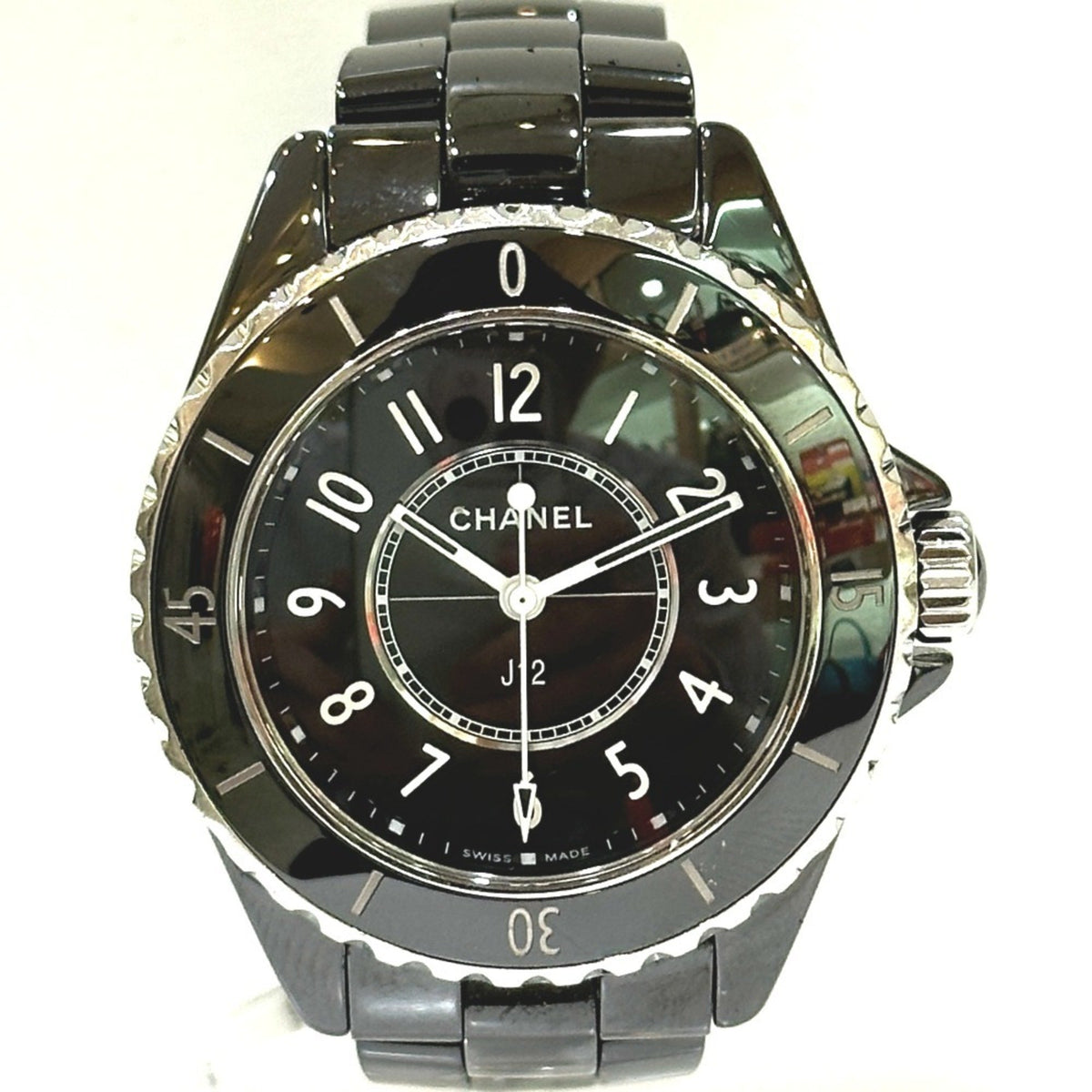 Pre-Owned CHANEL H5695 J12 Ladies Watch Quartz Wristwatch Ceramic Black