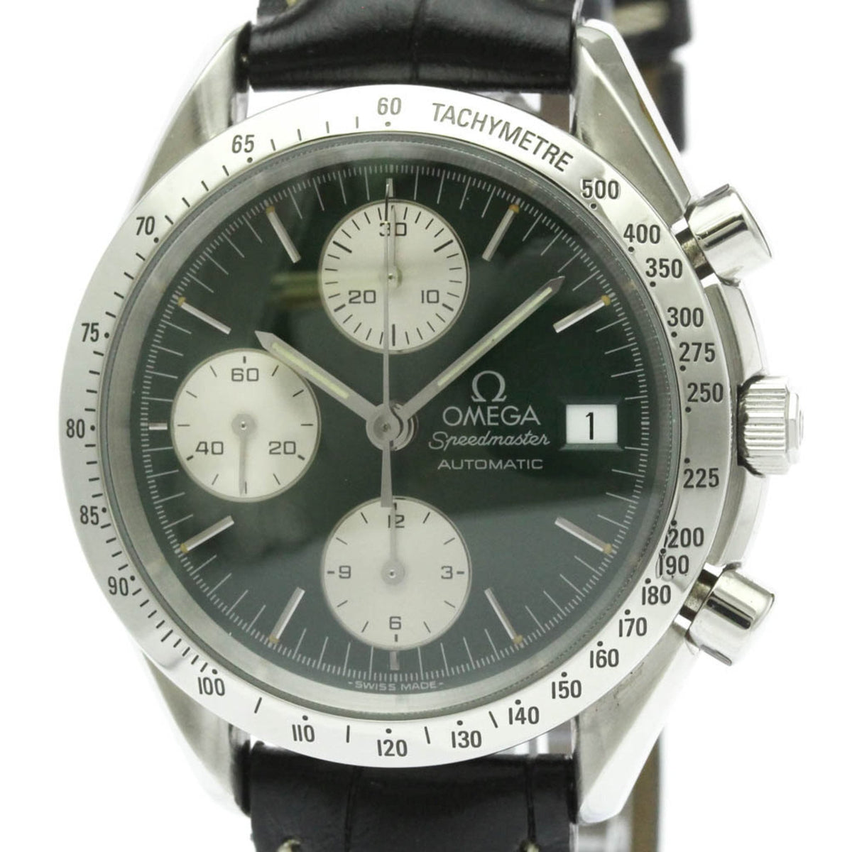 Pre-Owned OMEGA Speedmaster Date Steel Automatic Mens Watch 3811.70.26