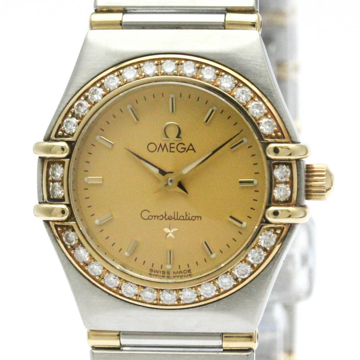 Pre-Owned Polished OMEGA Constellation Diamond 18K Gold Steel Watch 1367.10 BF582370