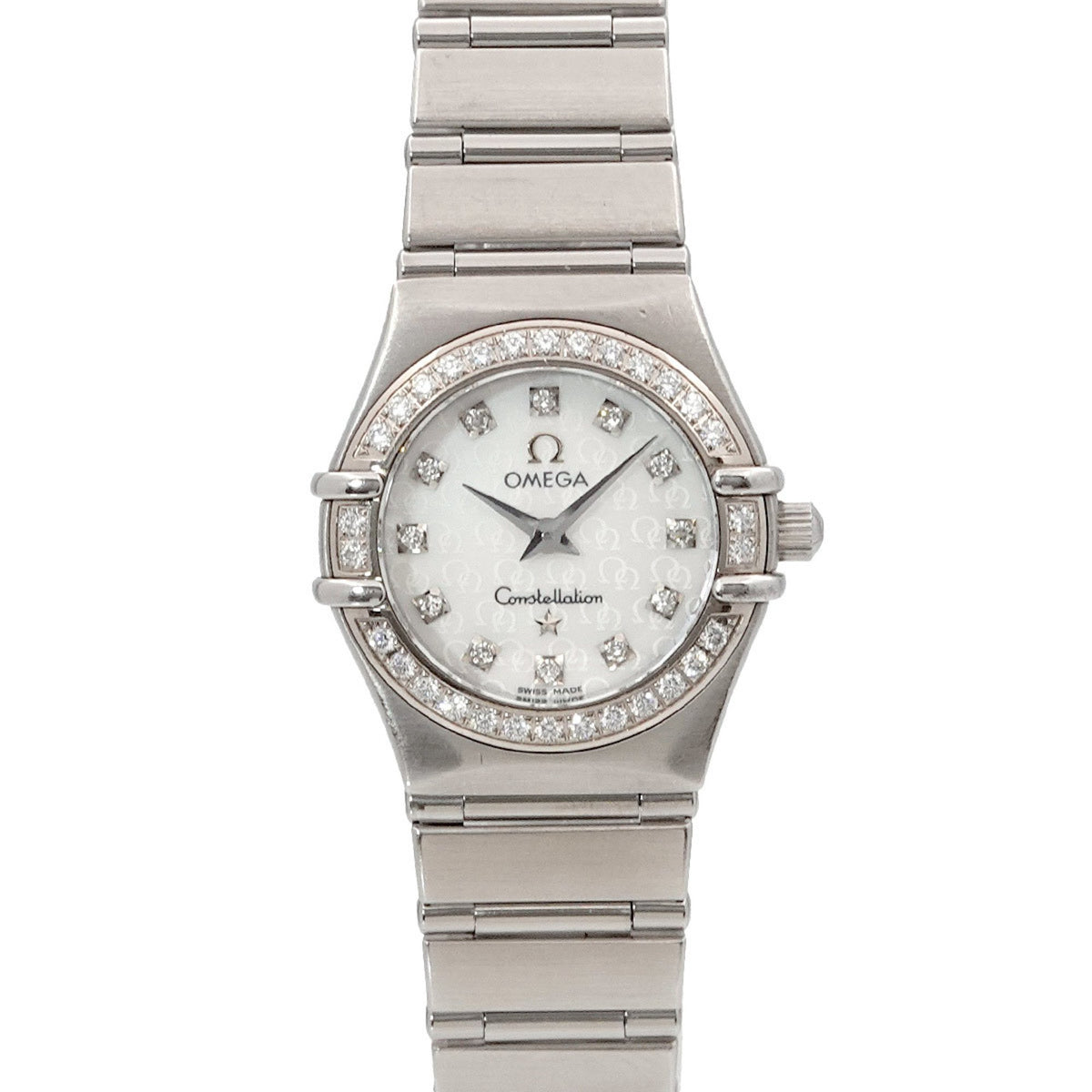 Pre-Owned OMEGA Constellation Mini 1460 75 50th Anniversary Model Diamond Bezel Women's Watch 12P White Shell Quartz