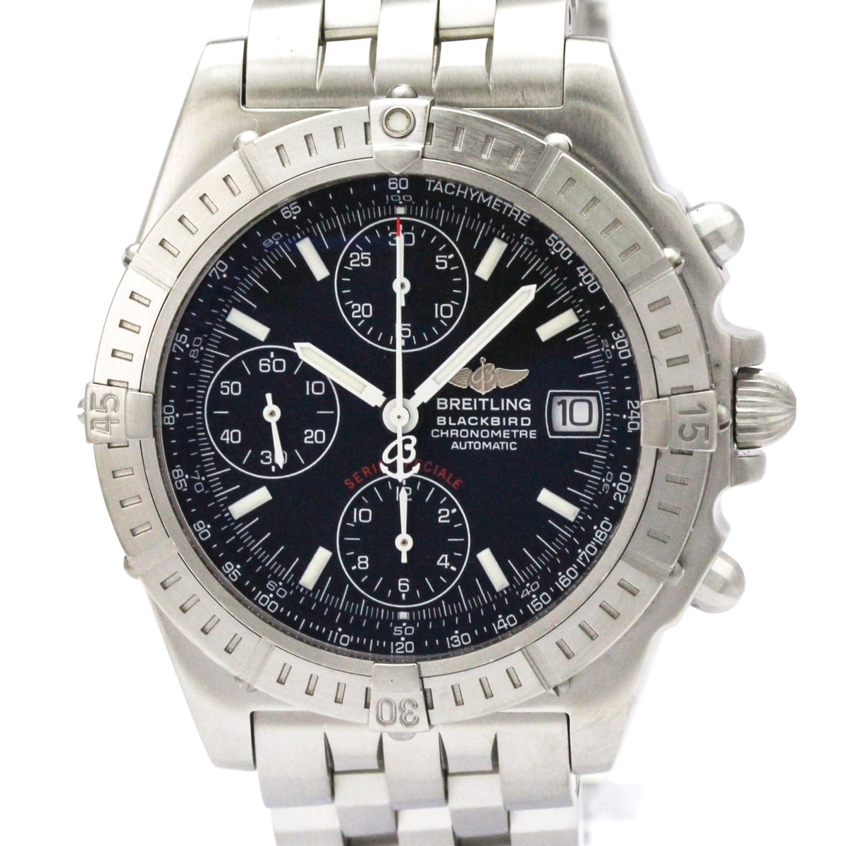Pre-Owned BREITLING Chronomat Black Bird Steel Automatic Watch A13353 Polished