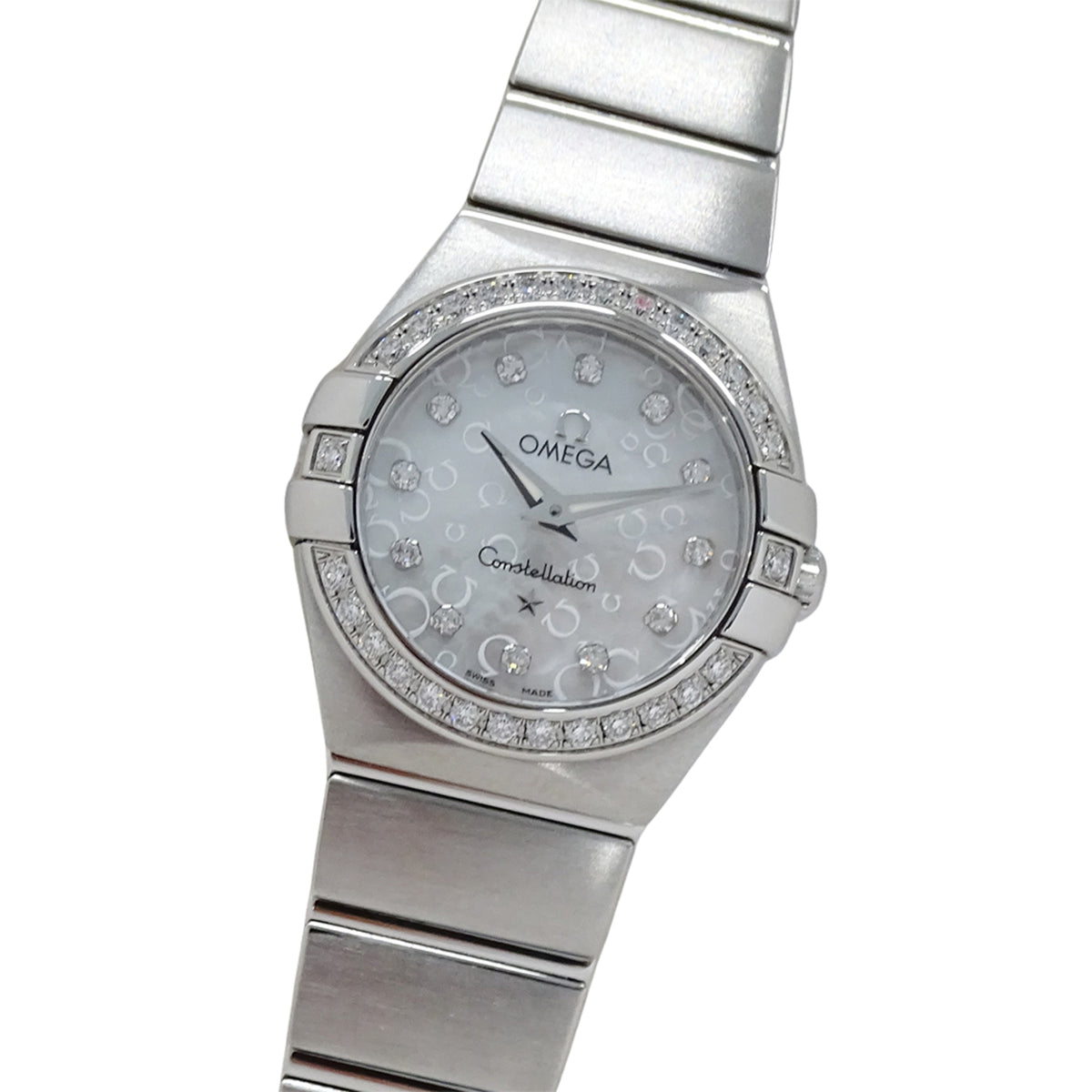 Pre-Owned OMEGA Constellation Brushed 123.15.24.60.55.005 Women's Watch, Diamond Shell Quartz Movement, Stainless Steel, Silver Logo, Polished