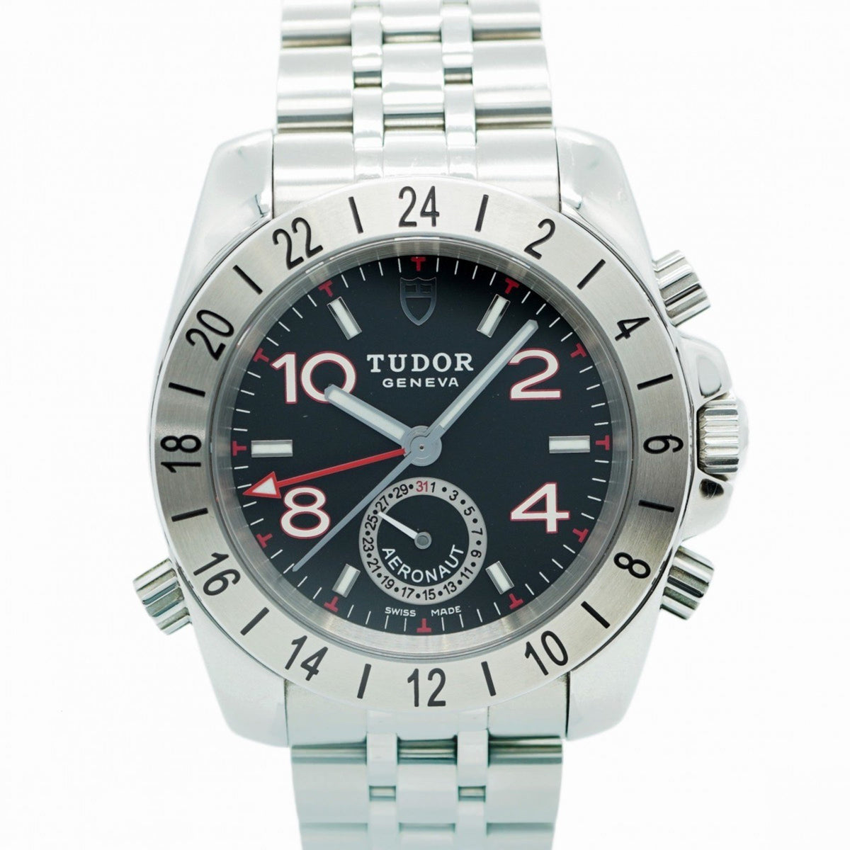 Pre-Owned Tudor Aeronaut 20200 Black Dial Men's Watch
