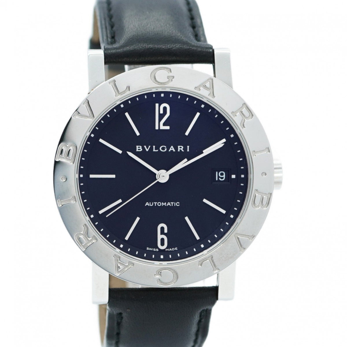 Pre-Owned Bvlgari BB38SLAUTO Black Dial Men's Watch