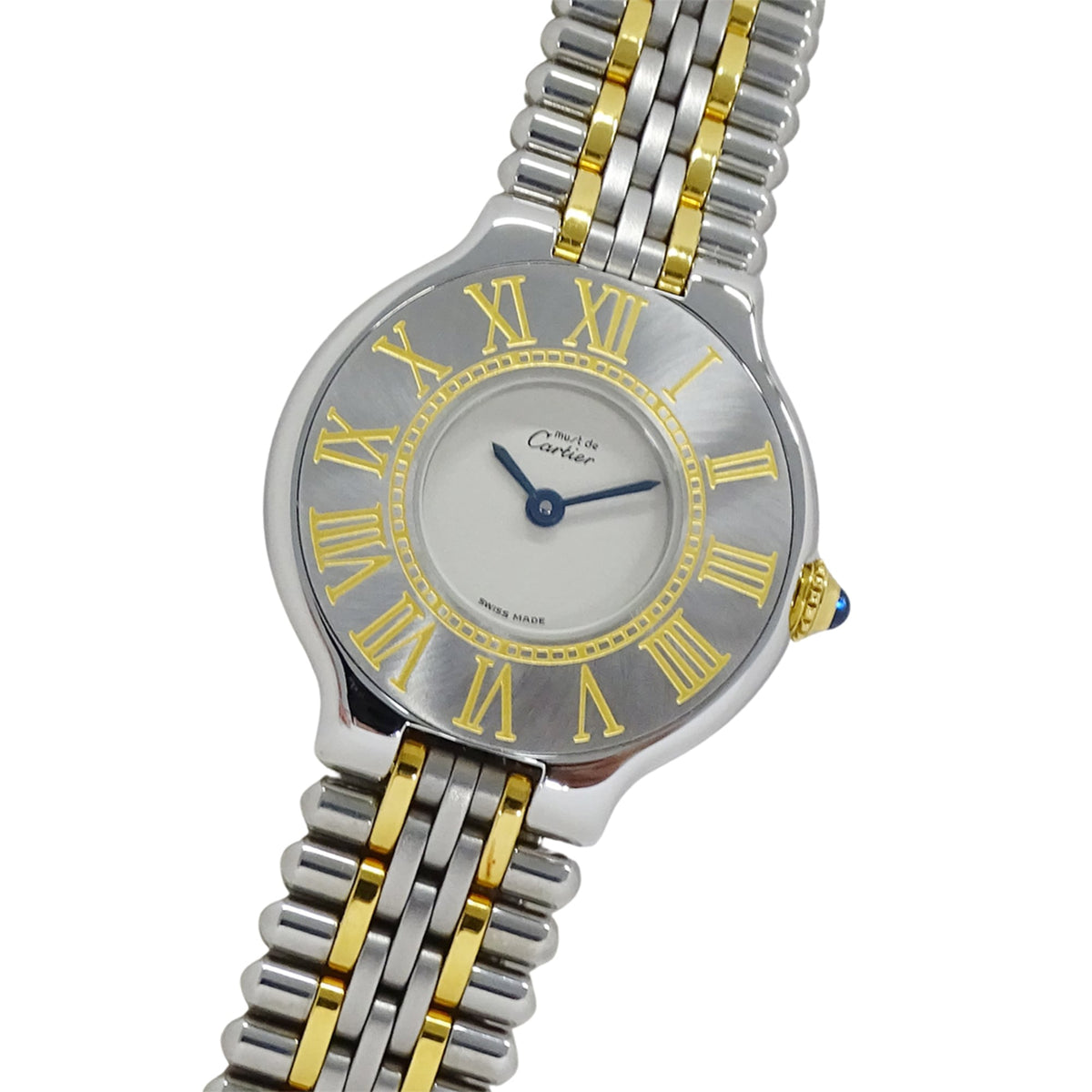 Pre-Owned Cartier women's watch, Must 21 Vingt-et-un, quartz movement, stainless steel (SS) and gold-plated (GP) combination, W10051F4.