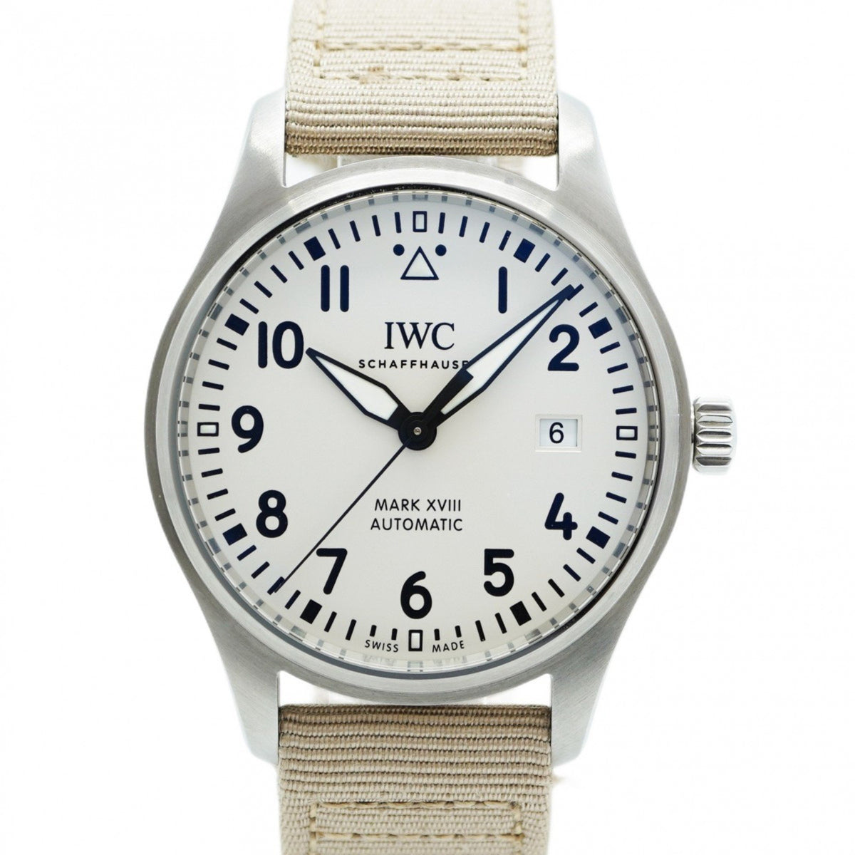 Pre-Owned IWC Schaffhausen Pilot's Watch Mark XVIII IW327017 Men's Ivory Dial