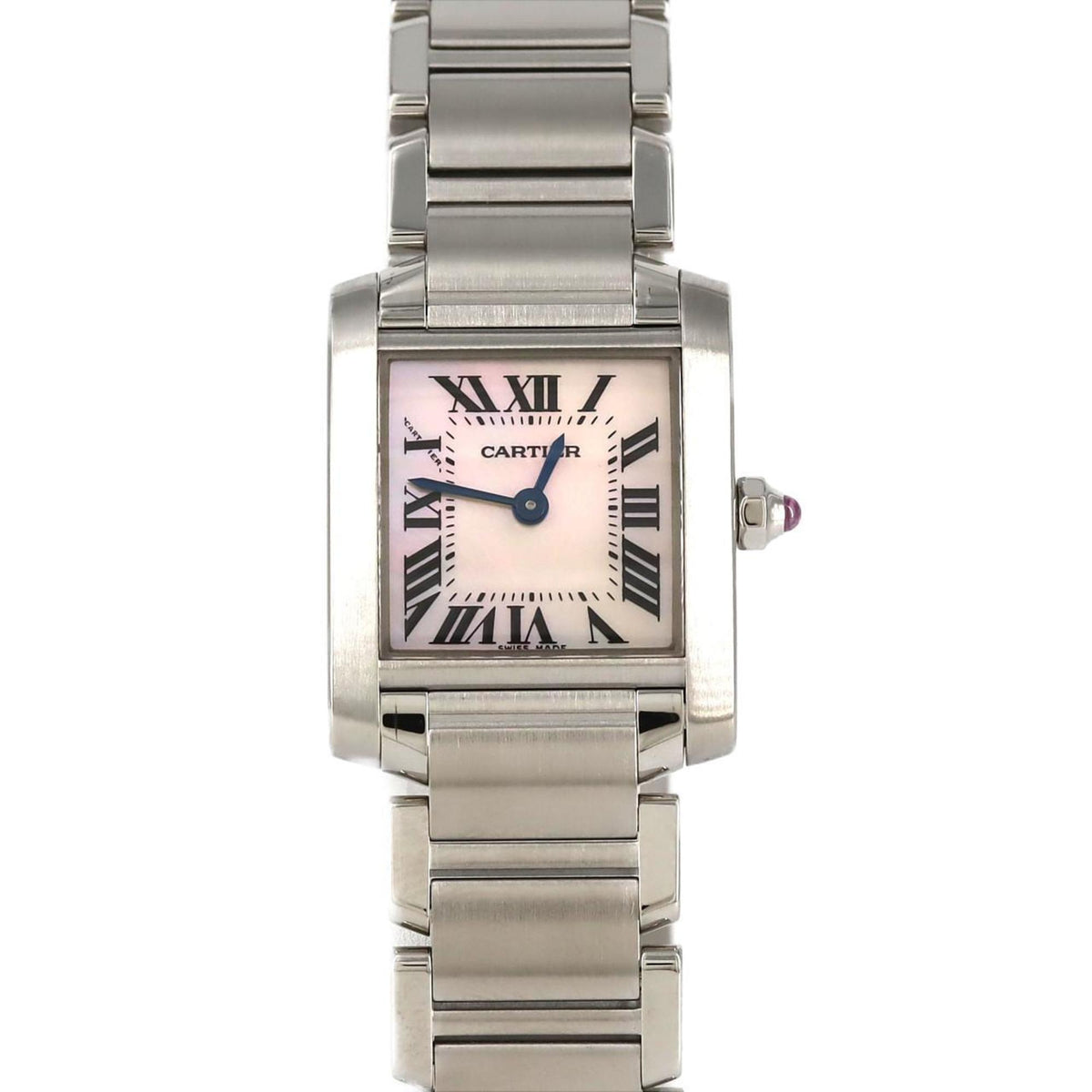 Gebrauchte Cartier Tank Francaise SM W51028Q3 SS Armbanduhr Quarz 