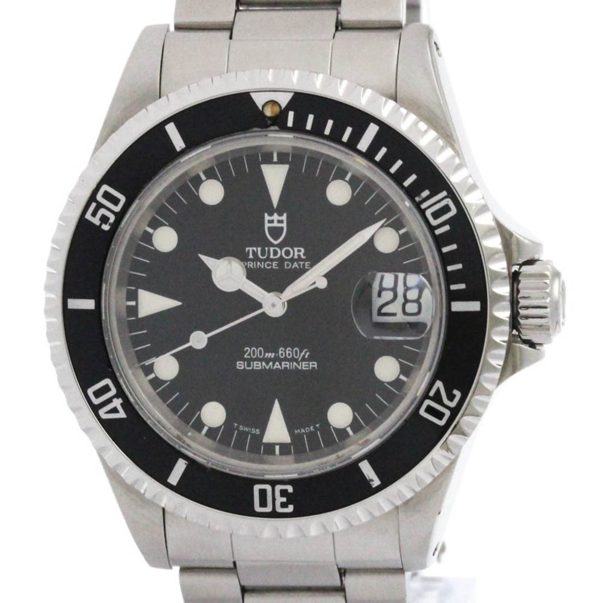Pre-Owned TUDOR Prince Date Submariner Serial B Steel Mens Watch 79190 Polished