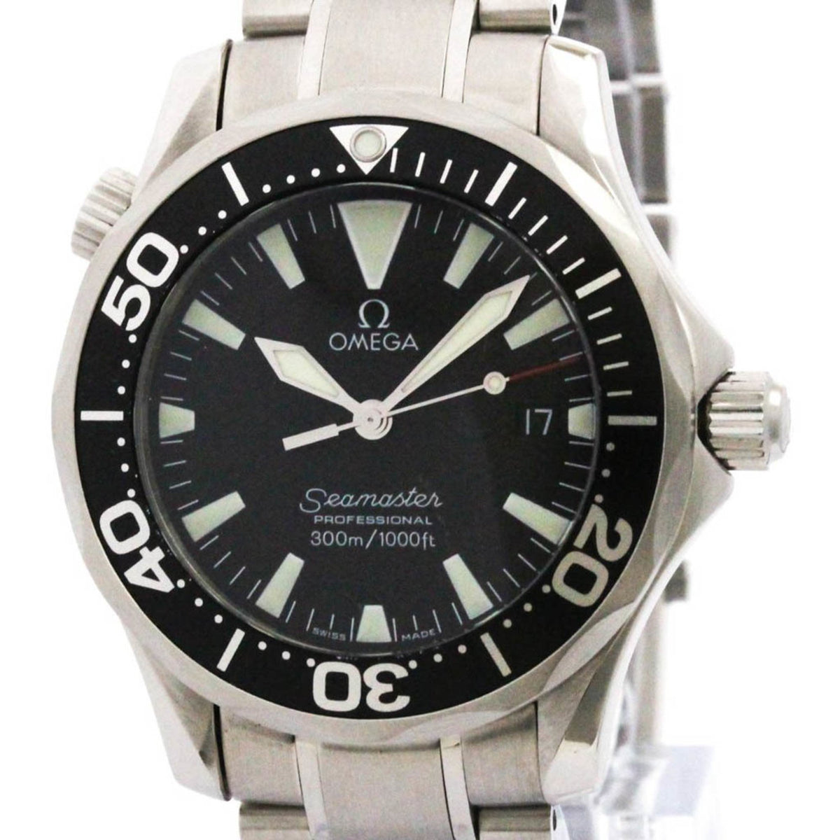 Pre-Owned OMEGA Seamaster Professional 300M Steel Mid Size Watch 2262.50 Polished