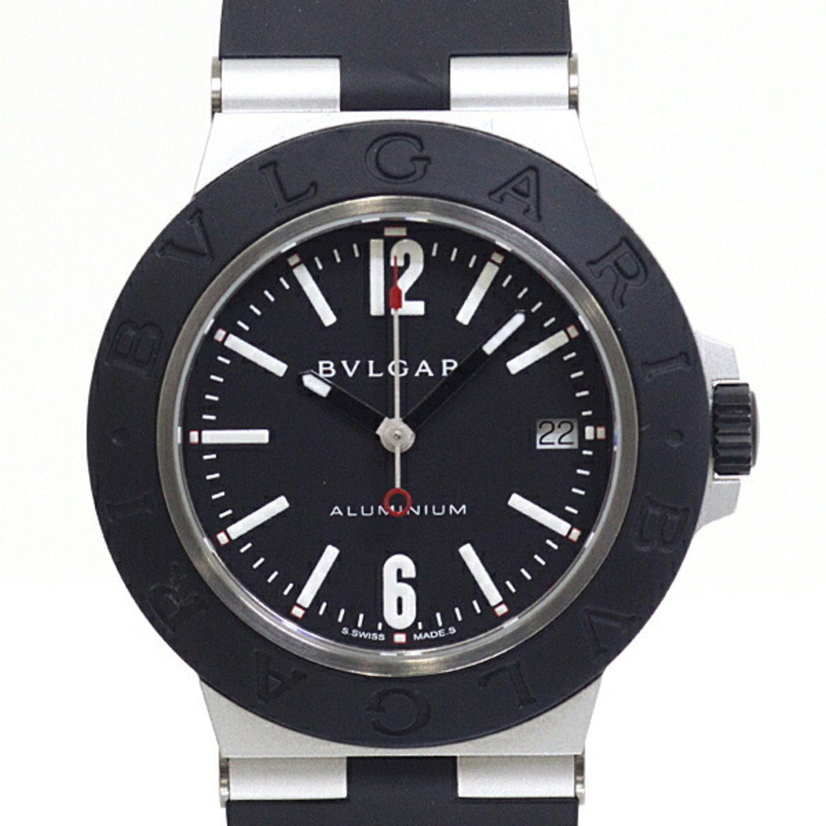 Montre BVLGARI d'occasion pour homme, en aluminium, automatique, cadran noir, remontage automatique, BB40BATRSNL 