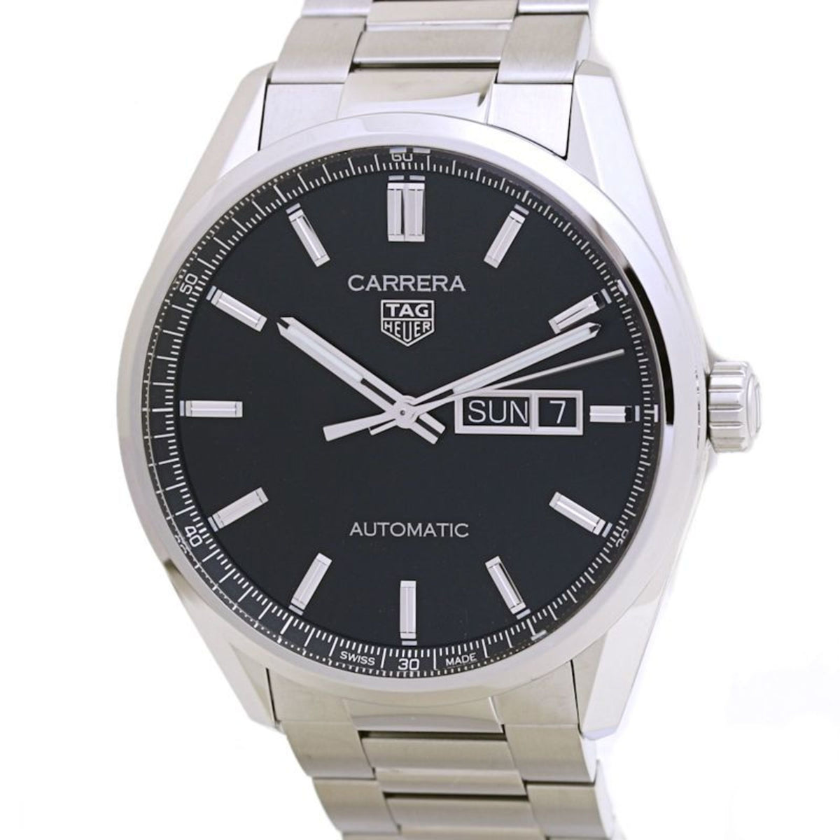 Pre-Owned TAG HEUER Carrera Day Date WBN2010.BA0640 Stainless Steel Men's 40003 Watch