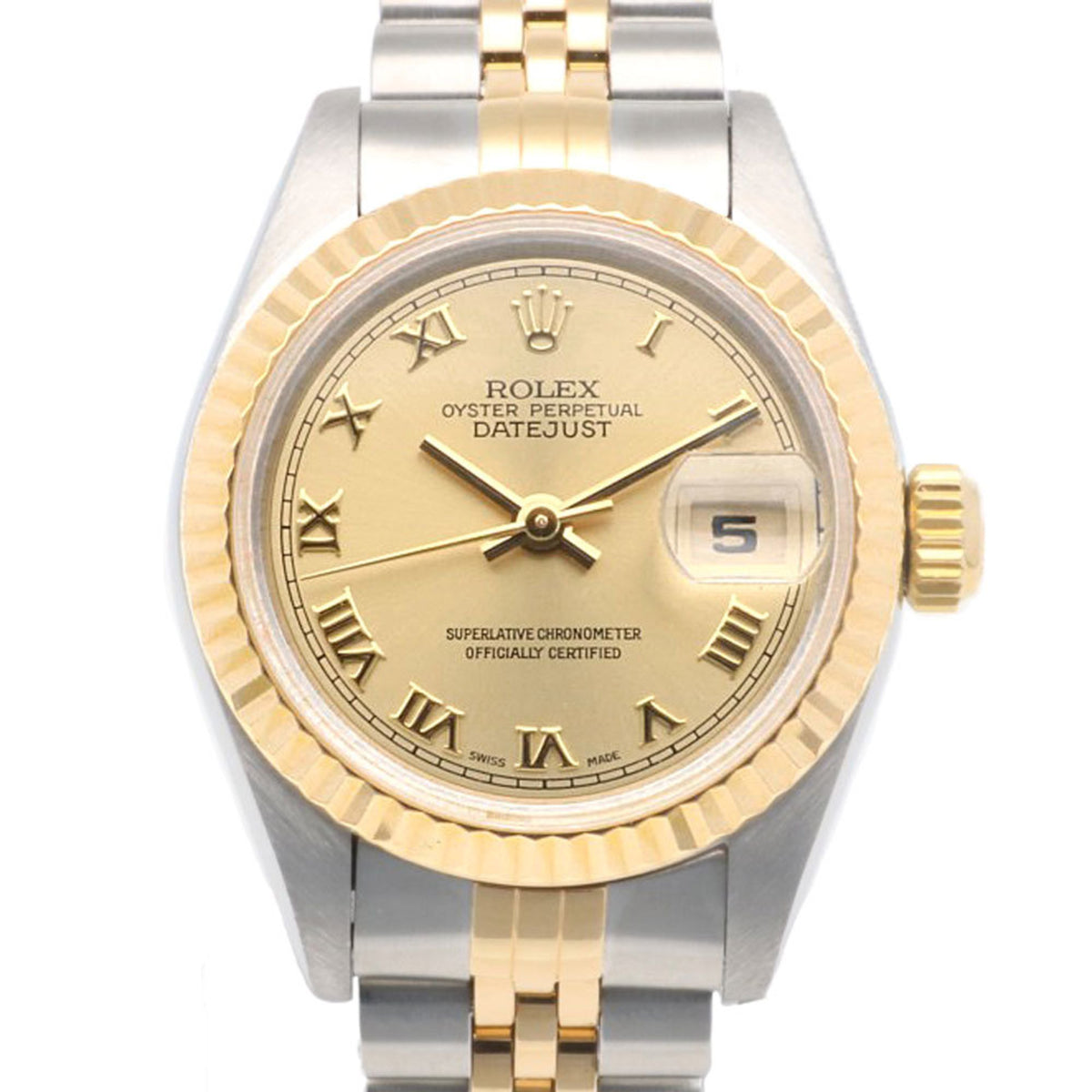 Pre-Owned Rolex Datejust Oyster Perpetual Watch Stainless Steel 69173 Automatic Ladies ROLEX U-Serial 1997 Model Roman Numerals Overhauled