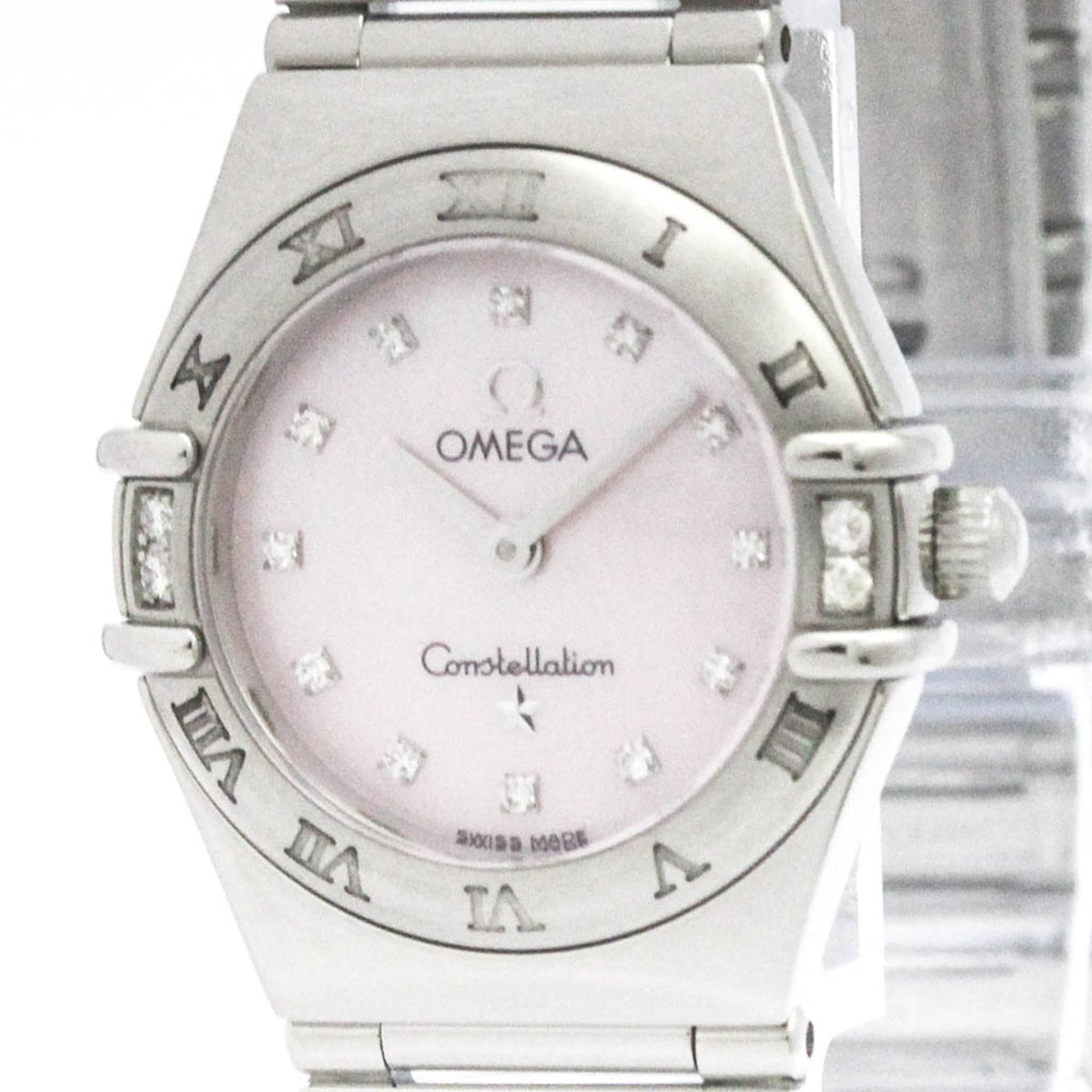 Pre-Owned OMEGA Constellation My Choice Diamond Pink MOP Watch 1566.66 Polished