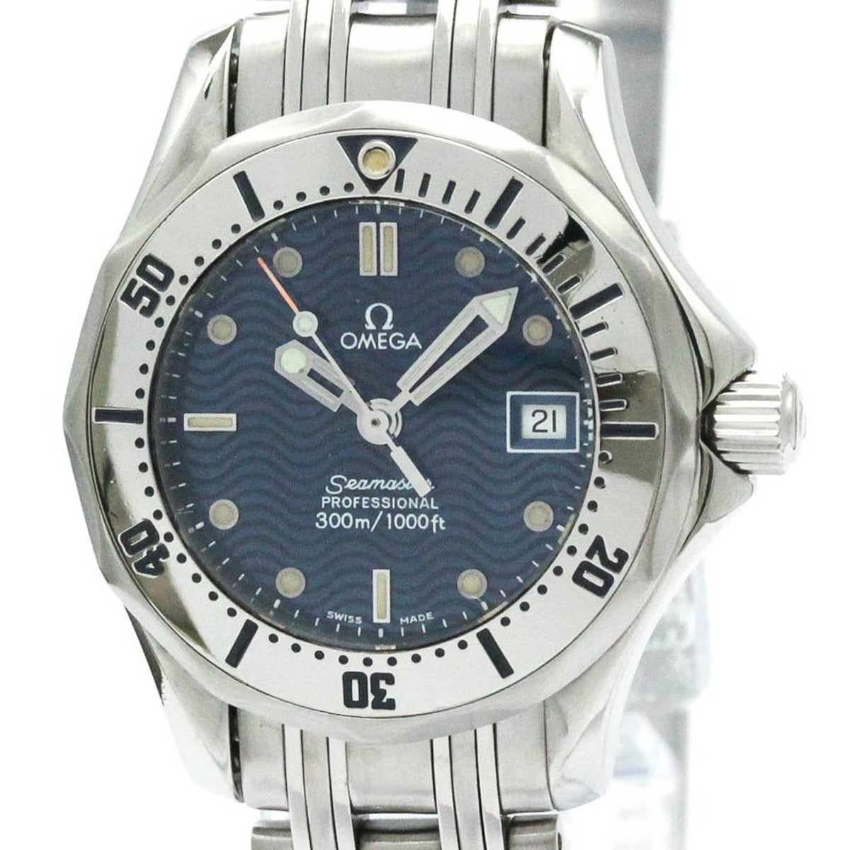 Montre à quartz Omega Seamaster Professional 300M d'occasion pour femme, modèle poli, référence 2582.80 BF580500 