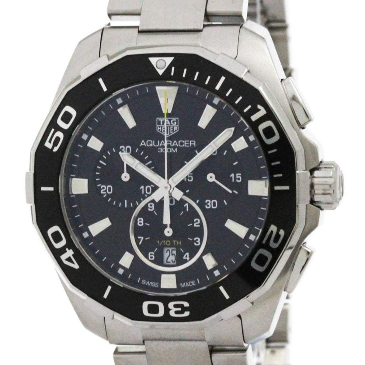 Pre-Owned TAG HEUER Aquaracer Chronograph 300M Quartz Mens Watch CAY111A Polished