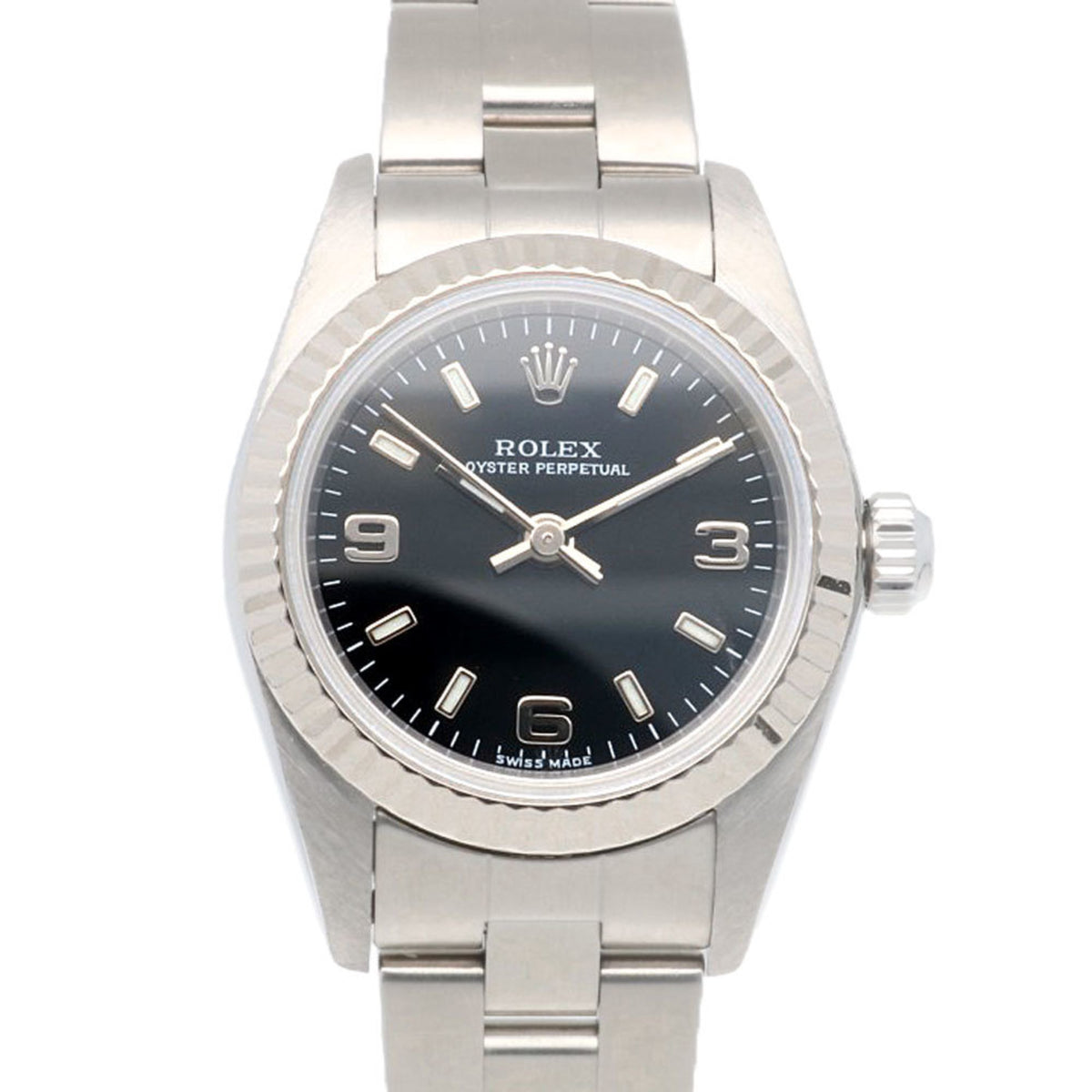 Pre-Owned Rolex Oyster Perpetual Watch, Stainless Steel, 76094, Automatic, Women's, ROLEX K-Serial, 2001 Model, Overhauled