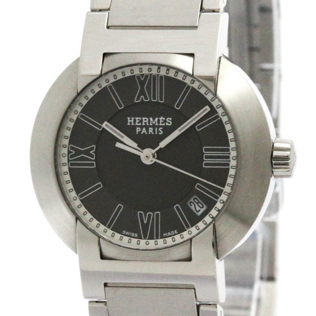 Pre-Owned HERMES Nomade Steel Auto Quartz Ladies Watch NO1.210 Polished