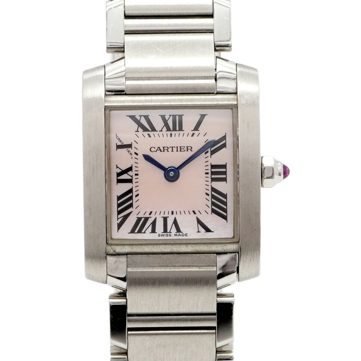 Pre-Owned Cartier Tank Fran?aise SM W51028Q3 Pink Dial Women's Watch