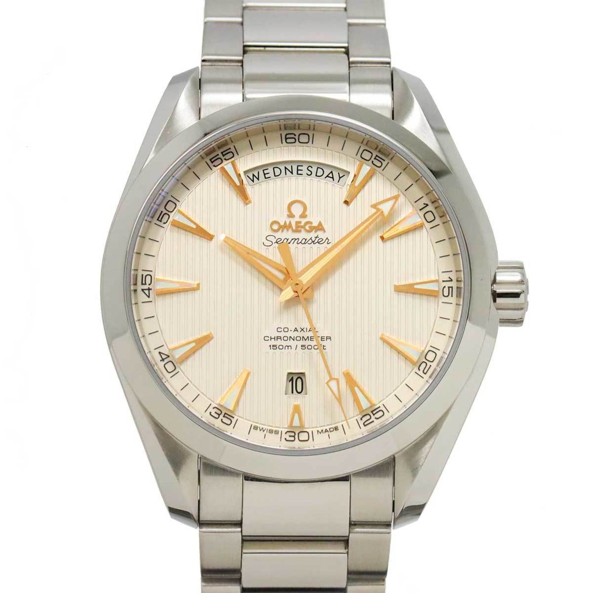 Pre-Owned OMEGA Seamaster Aqua Terra Co-Axial 231 10 42 22 02 001 Men's Watch Day Date Silver Automatic