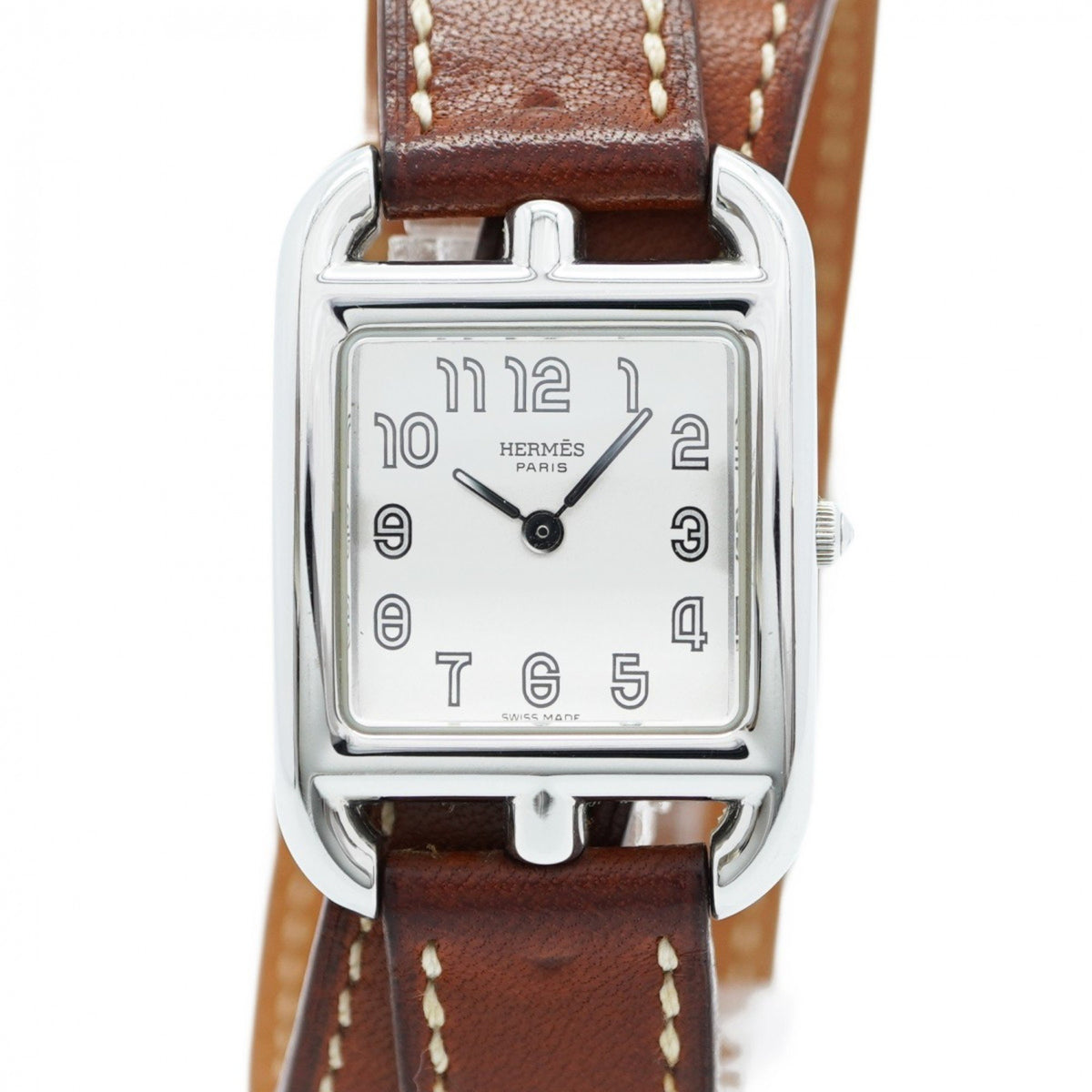 Pre-Owned Hermes Cape Cod CC1.210 Silver Dial Watch for Men