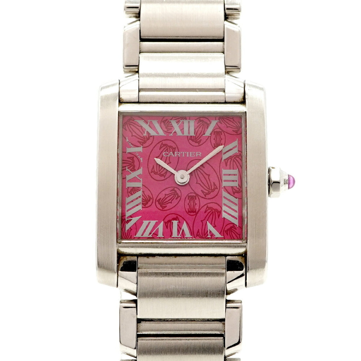 Pre-Owned Cartier Tank Fran?aise SM 2006 Limited Edition W51030Q3 Pink Dial Women's Watch