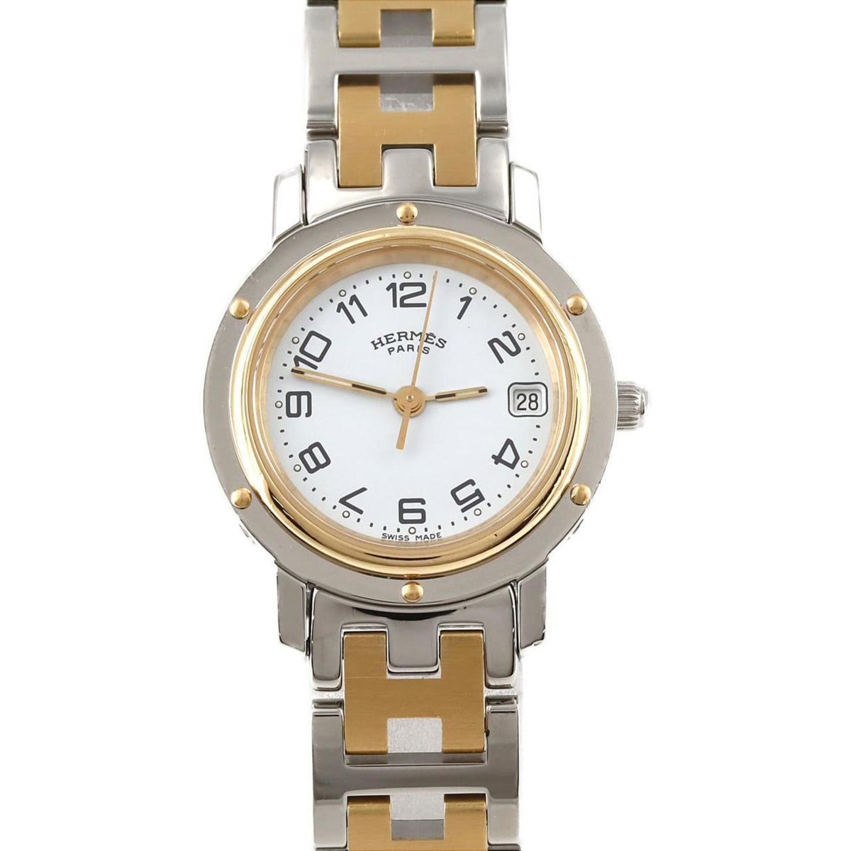 Montre à quartz Hermes Clipper Combi CL4.220 SSxGP d'occasion 