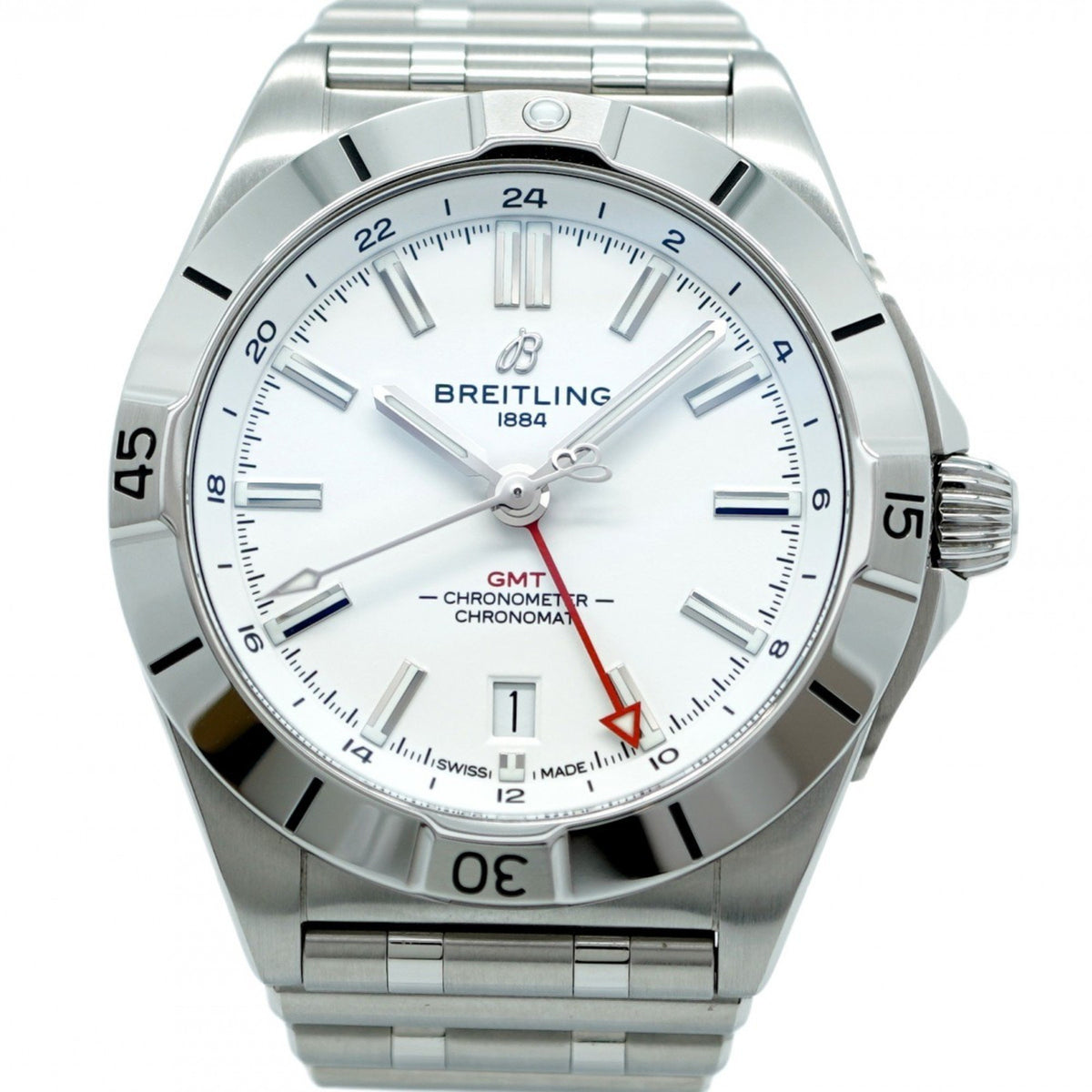 Montre homme Breitling Chronomat A32398 d'occasion à cadran blanc 