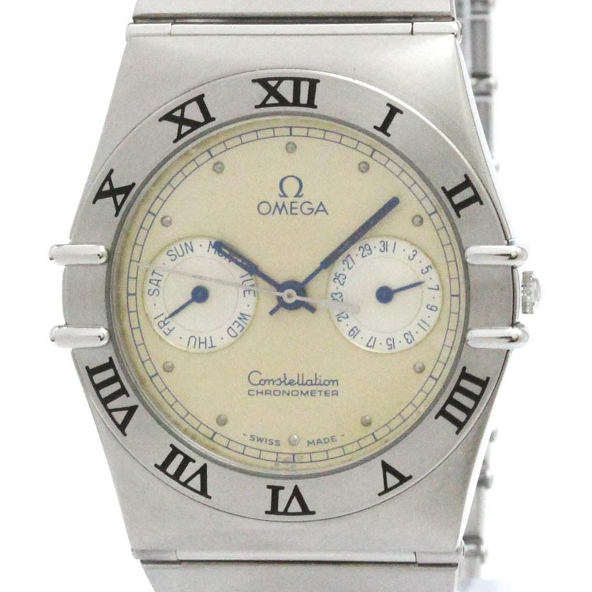 Pre-Owned OMEGA Constellation Stainless Steel Quartz Mens Watch 396.1070 Polished