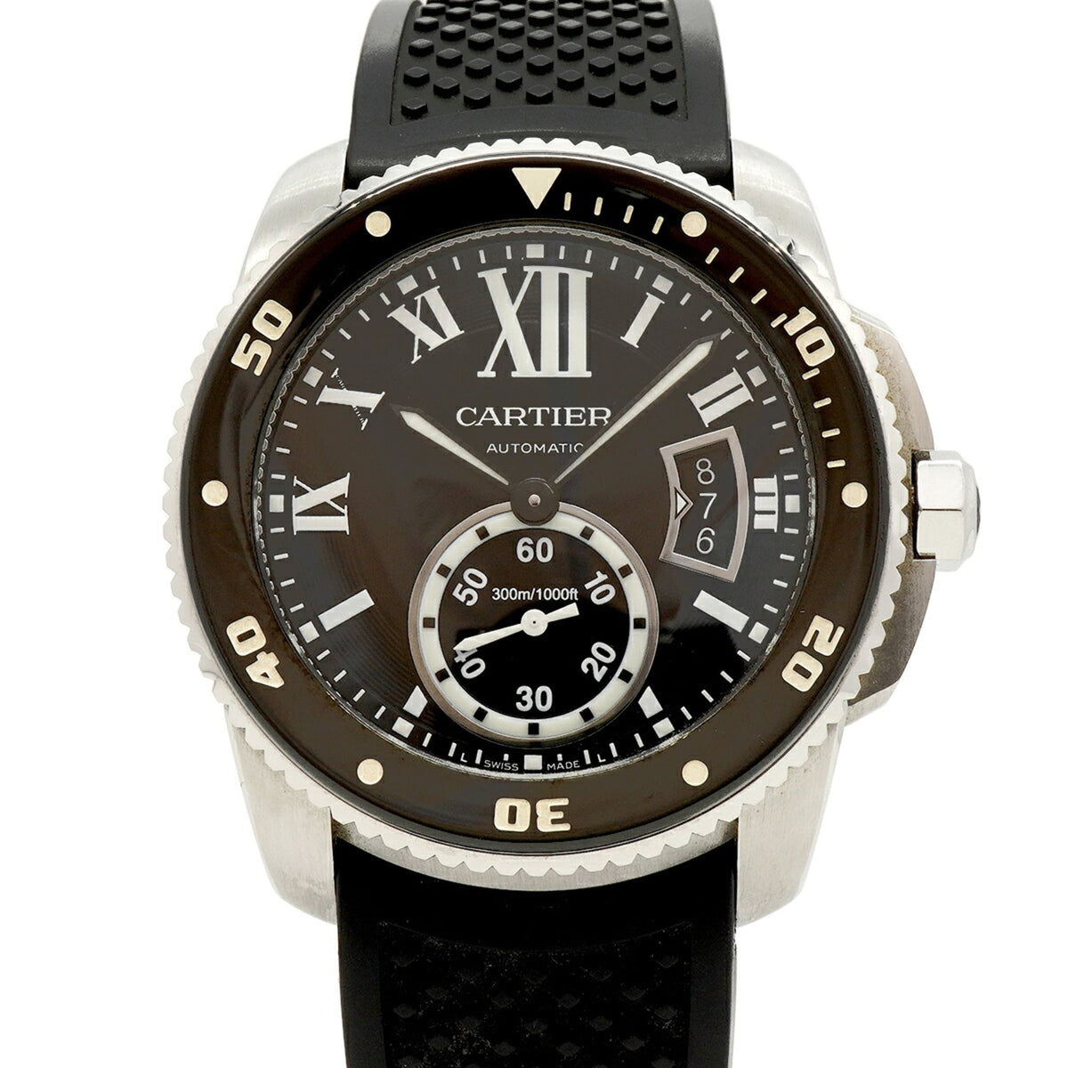 Pre-Owned Cartier Calibre Diver W7100056 Black Dial Men's Watch