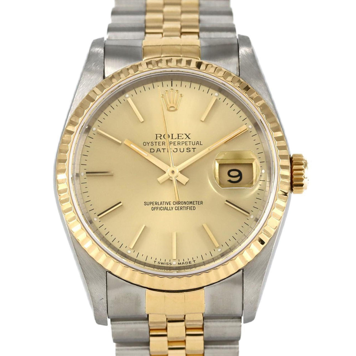 Pre-Owned Rolex Datejust 16233 SSxYG Automatic Watch, X-Serial