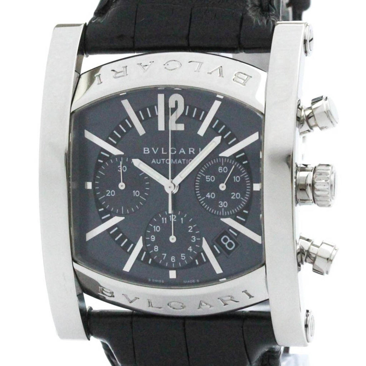 Montre automatique BVLGARI Assioma Chronograph d'occasion en acier poli pour homme AA48SCH BF580517 