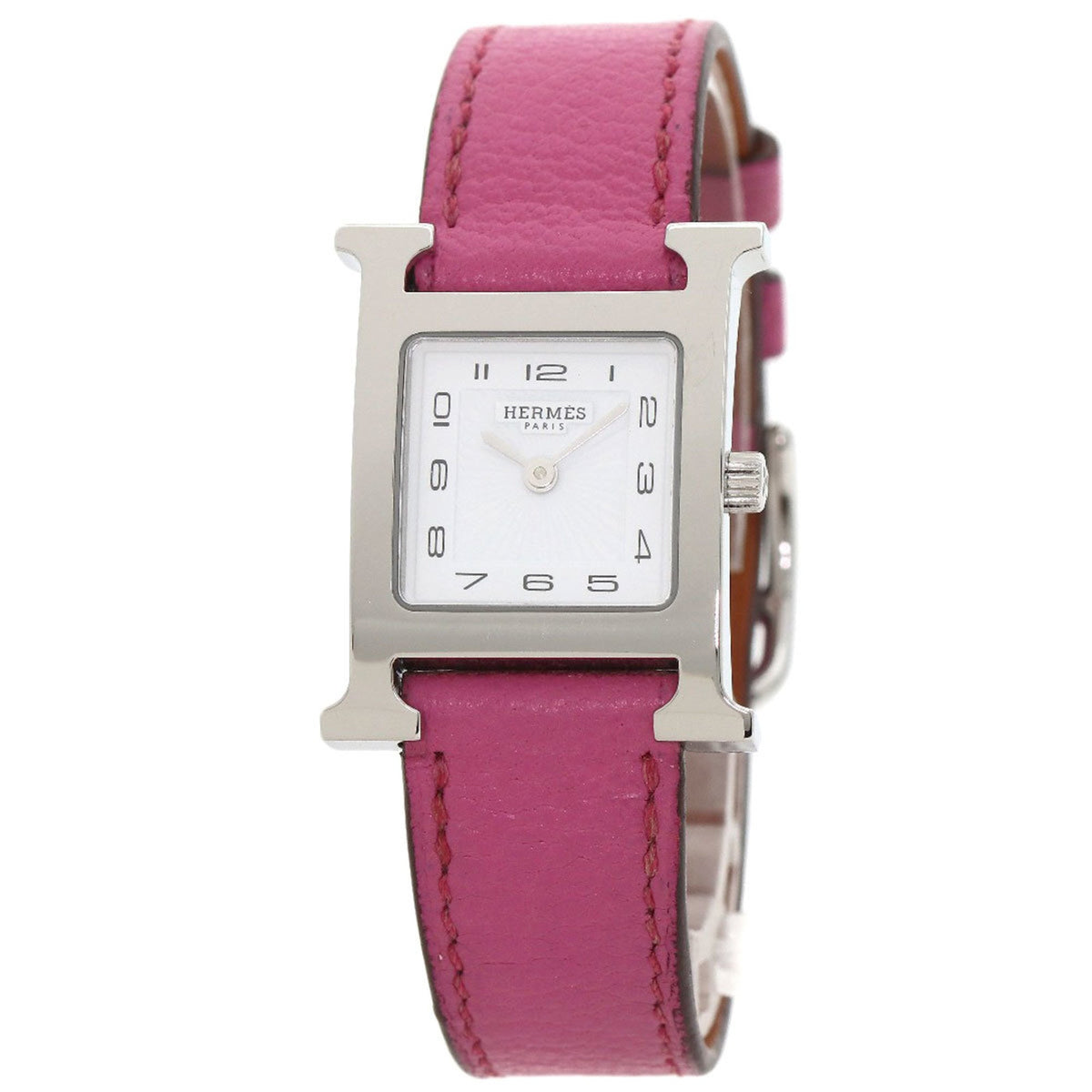 Pre-Owned Hermes HH1.210 H Watch Stainless Steel Leather Ladies HERMES