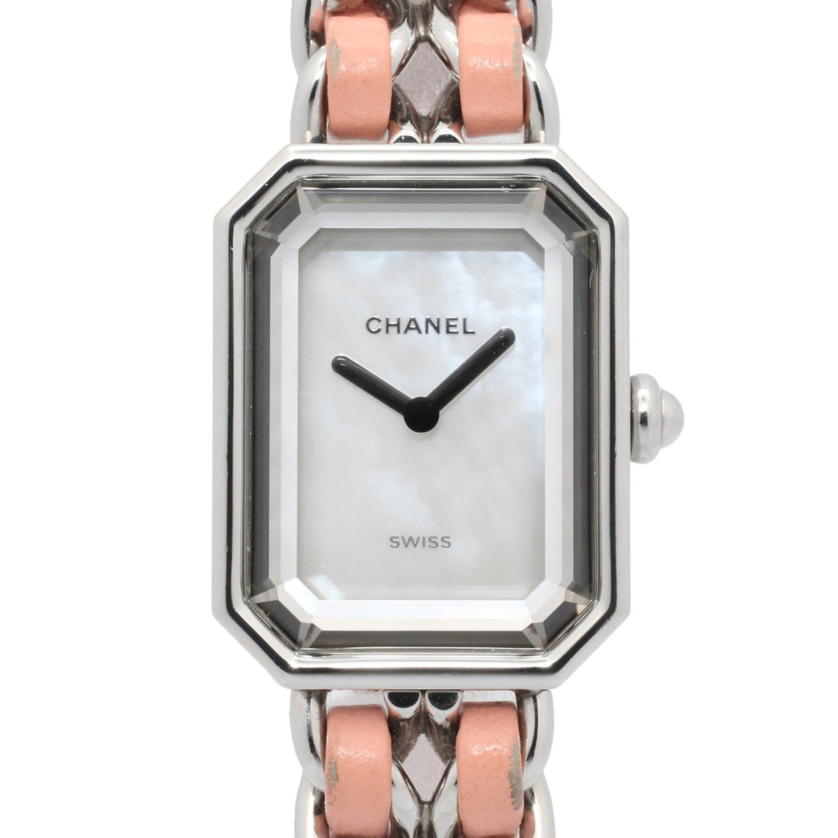 Pre-Owned Chanel Premi?re Rock Limited Edition (1200 pieces worldwide) Watch, Stainless Steel, Leather Strap, Women's, White with Shell, H6359
