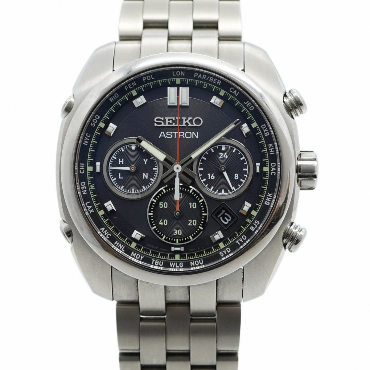 Pre-Owned Seiko Astron 8B92-0BB0 Black Dial Men's Watch