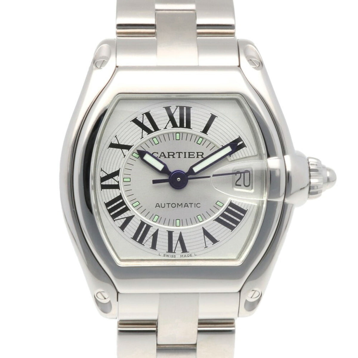 Pre-Owned Cartier Roadster Watch, Stainless Steel 2510 Automatic, Overhauled and Refinished, Men's, CARTIER Roman Numerals