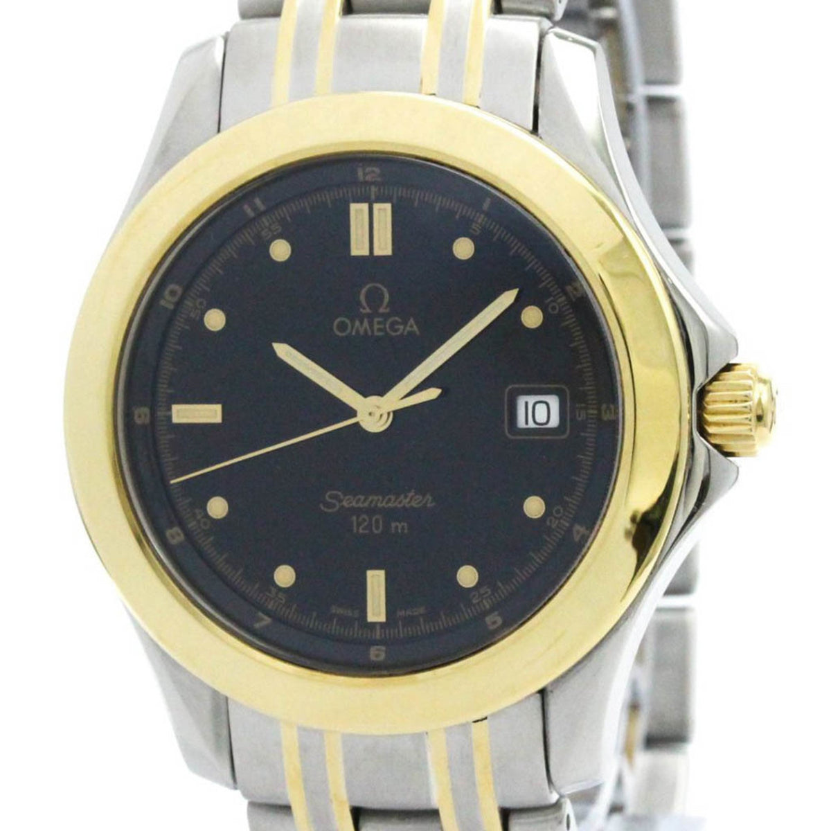 Gebrauchte polierte OMEGA Seamaster 120M 18K Gold Stahl Quarz Herrenuhr 2311.50 BF577083 