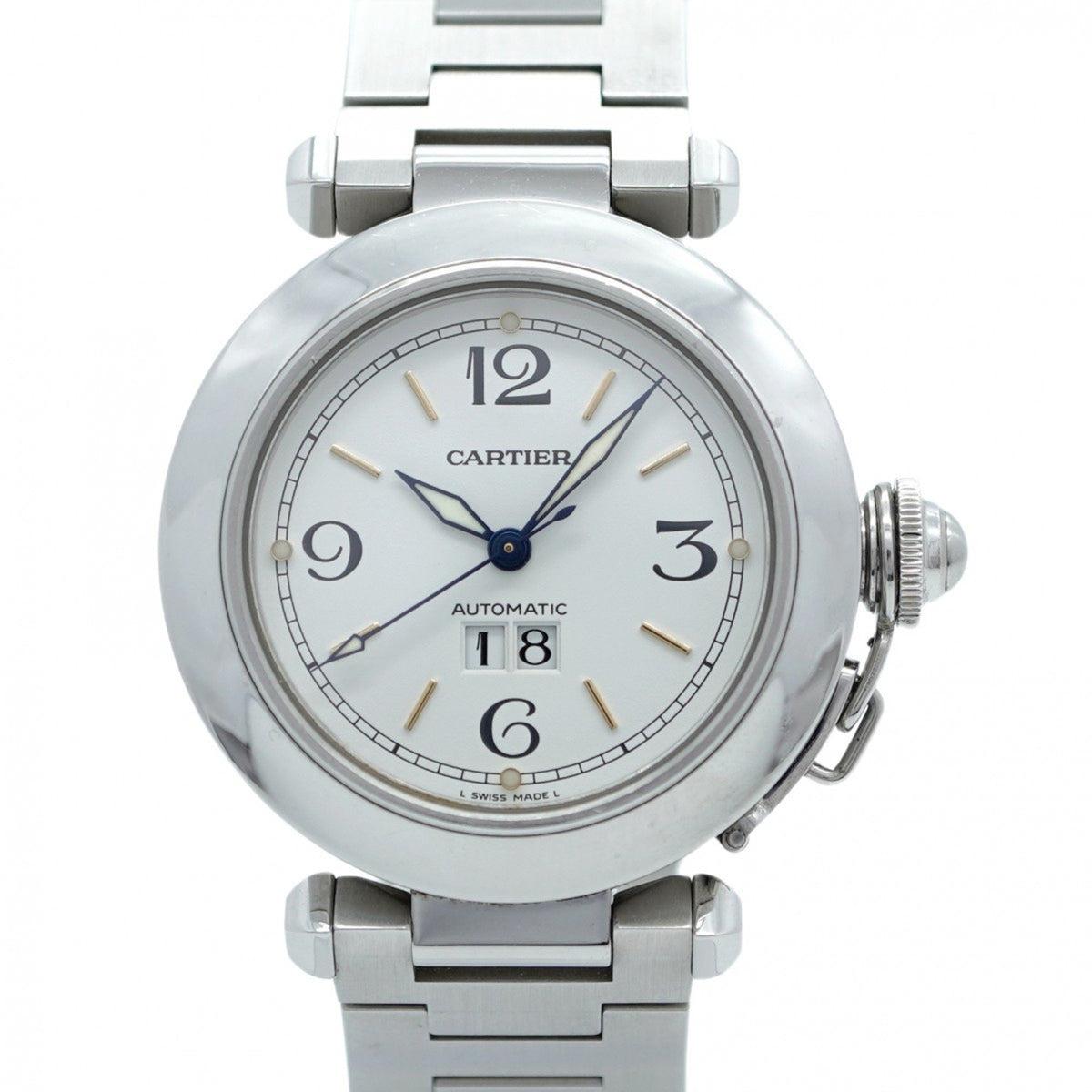 Pre-Owned Cartier Pasha W31044M7 White Dial Men's Watch