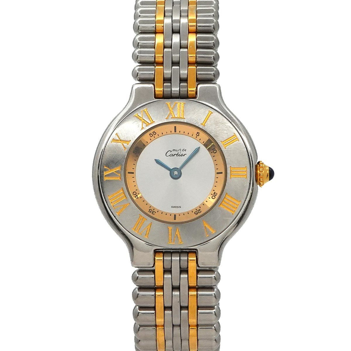 Pre-Owned Cartier Must 21 Vantianne Two-tone Watch W10073F4 Women's Silver Quartz