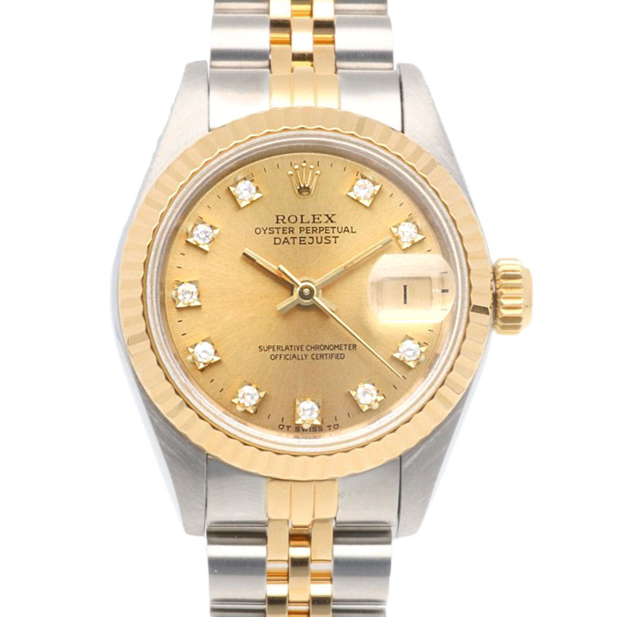 Pre-Owned Rolex Datejust Oyster Perpetual Watch, Stainless Steel, 69173G, Automatic, Women's, ROLEX X-Serial, 1991 Model, 10 Diamonds, Overhauled