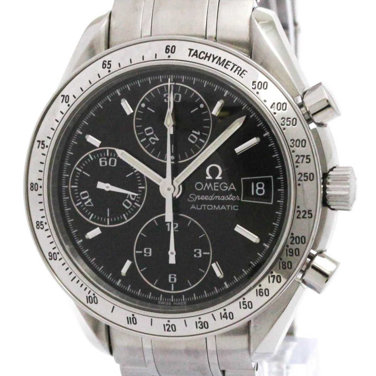 Pre-Owned OMEGA Speedmaster Date Steel Automatic Mens Watch 3513.50 Polished