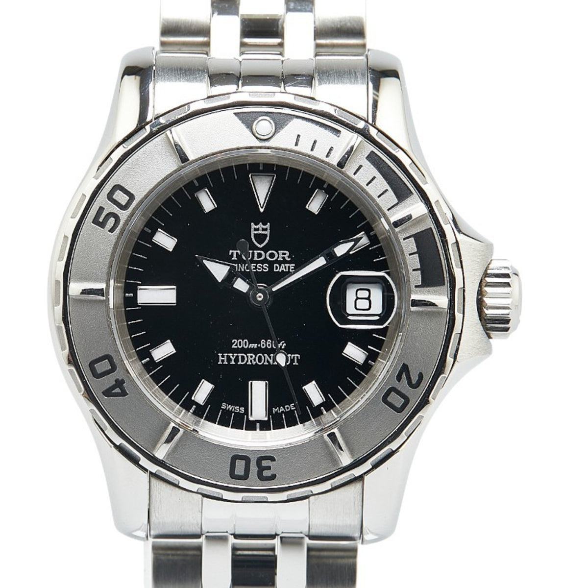 Pre-Owned Tudor Hydronaut Watch 99090 Automatic Black Dial Stainless Steel Ladies TUDOR