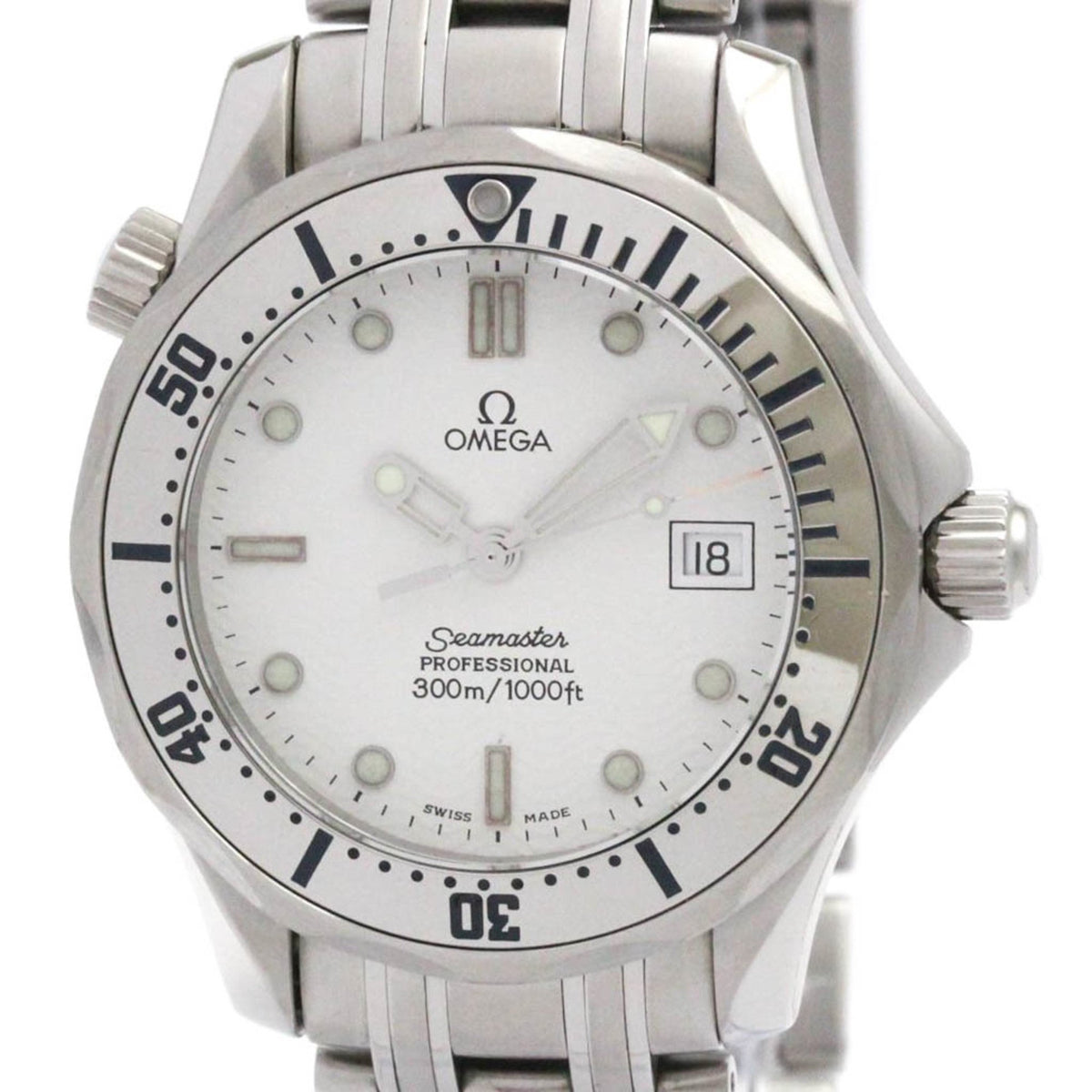 Pre-Owned OMEGA Seamaster Professional 300M Steel Mid Size Watch 2562.20 Polished