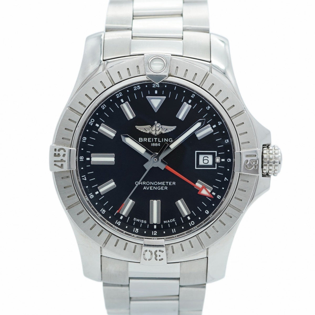 Pre-Owned Breitling Avenger A32397 Black Dial Men's Watch