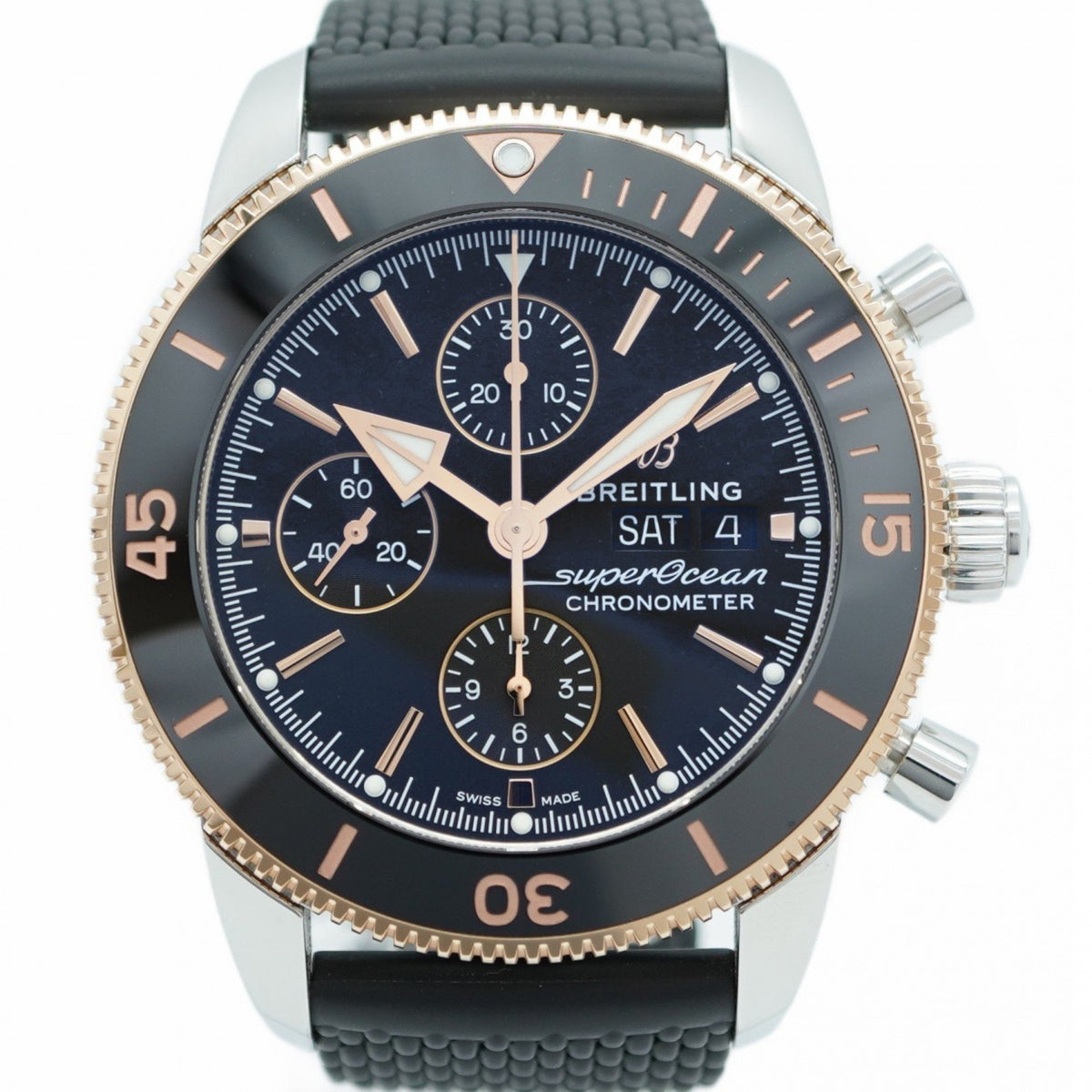 Pre-Owned Breitling Superocean U13313 Black Dial Men's Watch