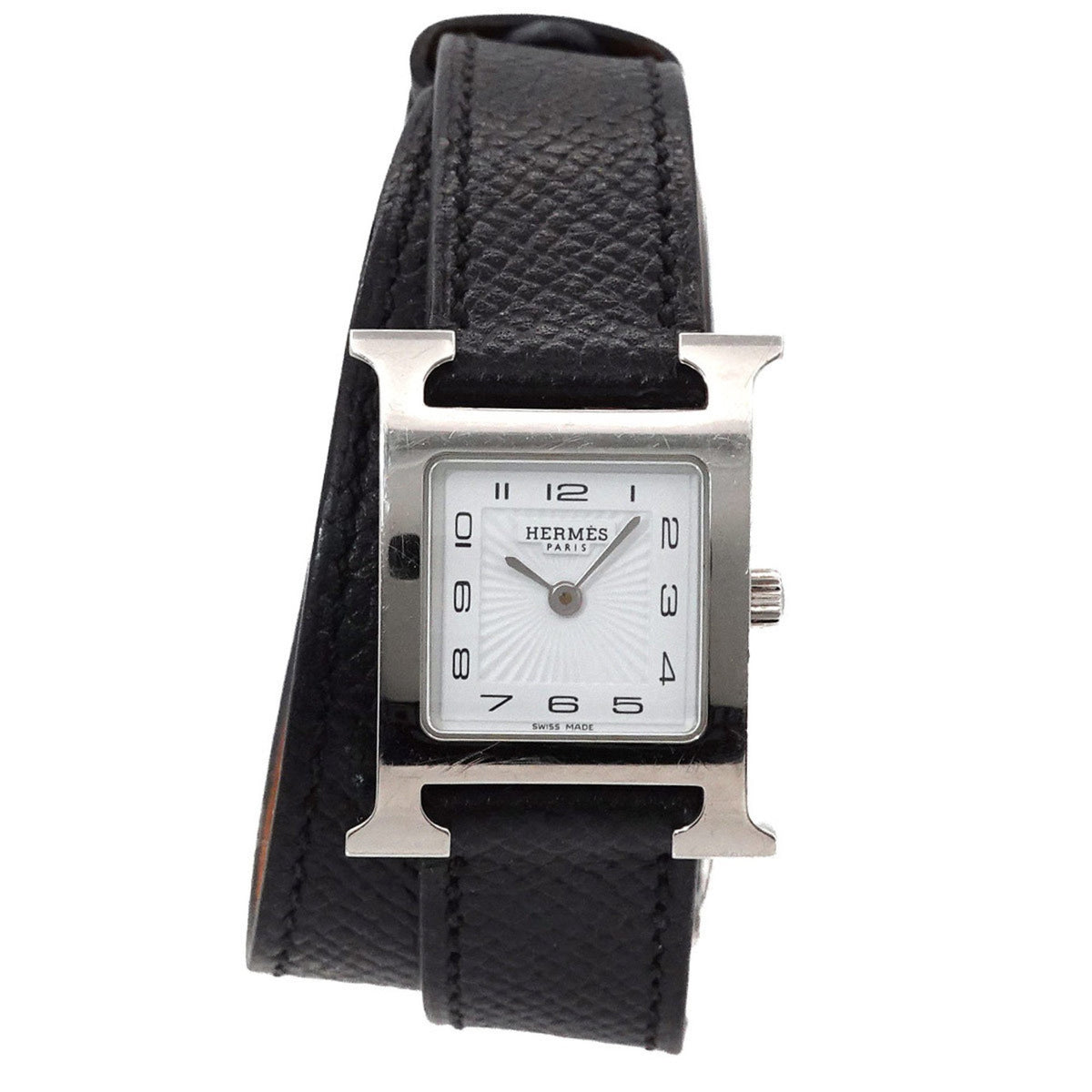 Pre-Owned Hermes HERMES H Watch Double Tour HH1 210 Ladies' White Quartz