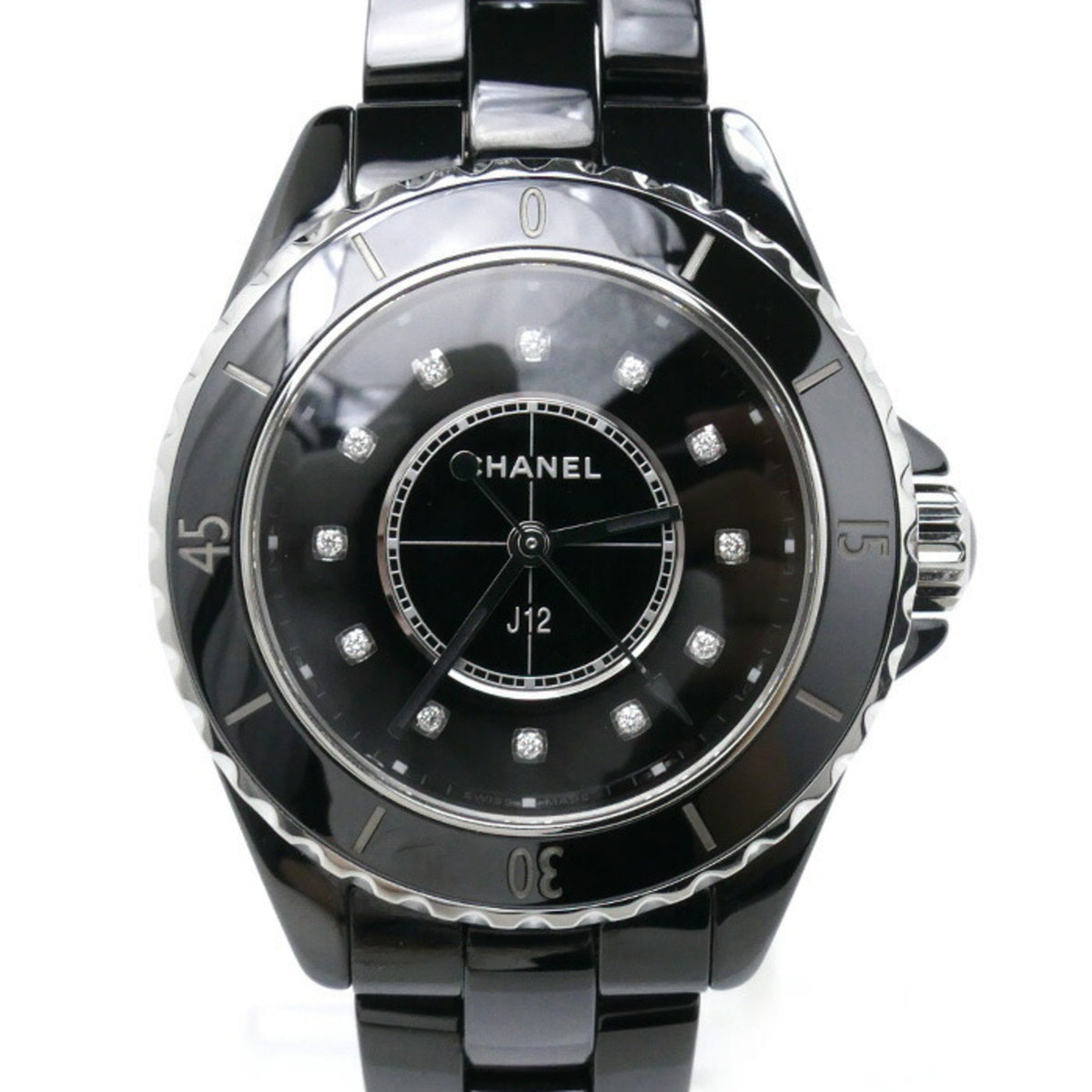 Pre-Owned CHANEL J12 33mm 12PD Battery-operated Watch, Black, H5701, Women's